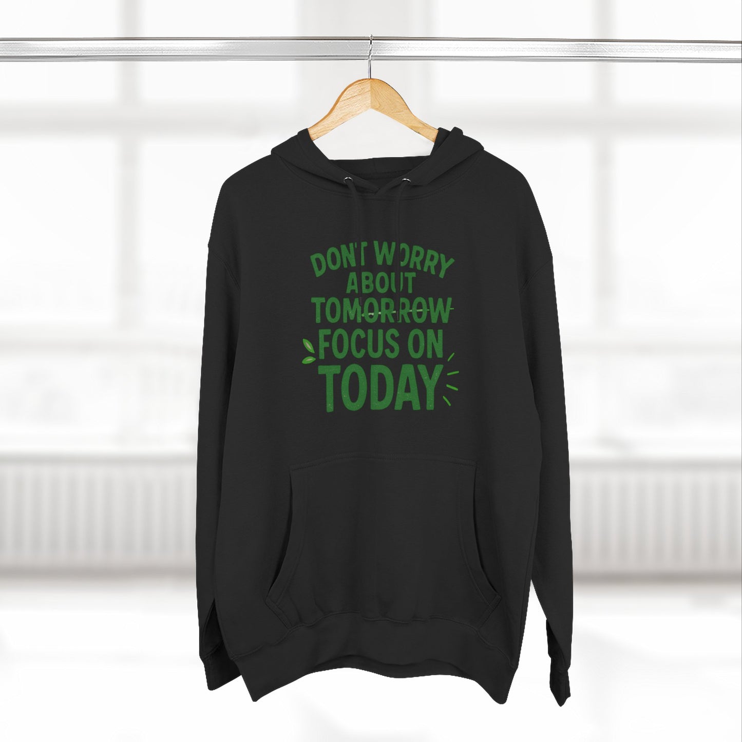 Motivational Fleece Hoodie - Three-Panel Design