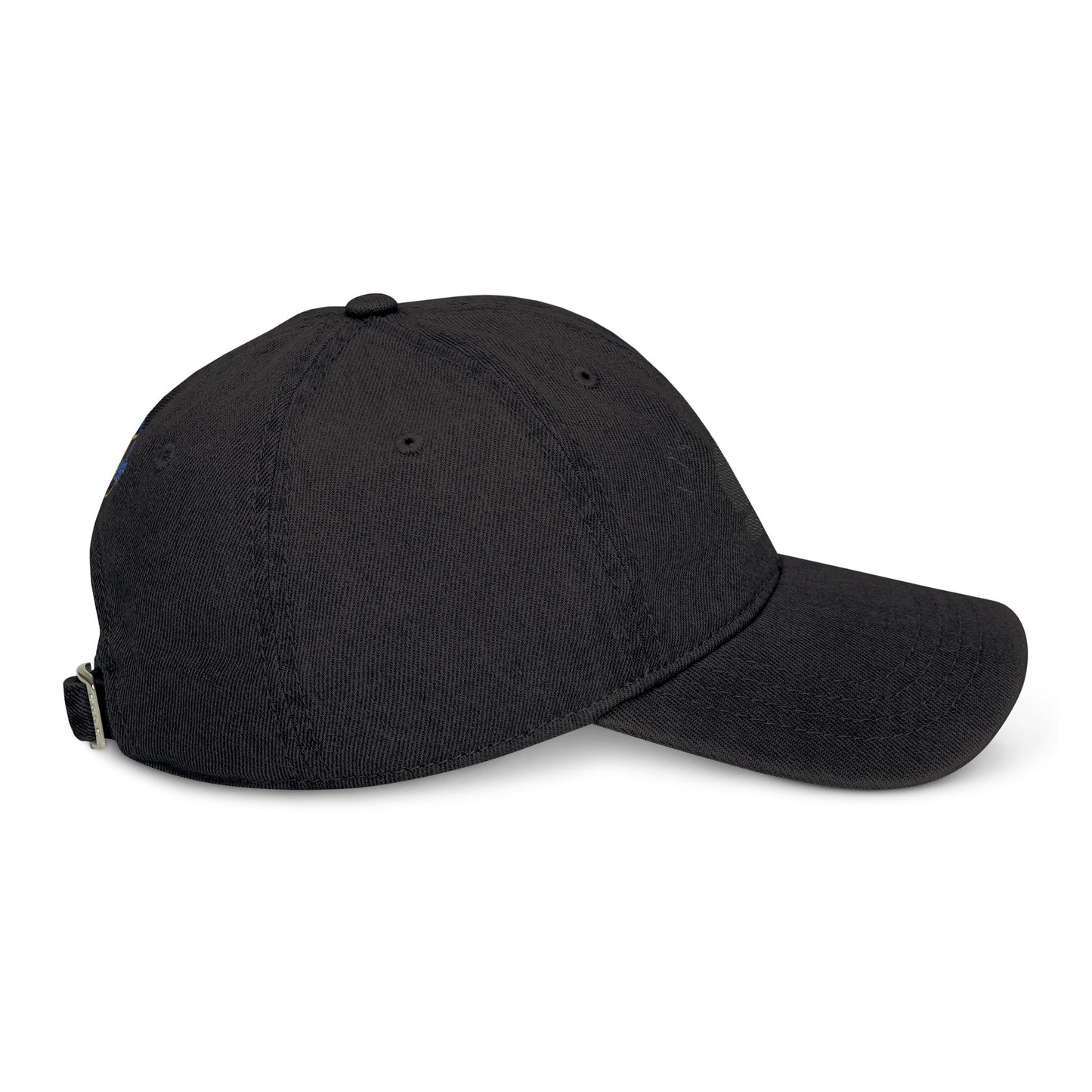 Black Denim Hat with 'Whatever' Embroidery