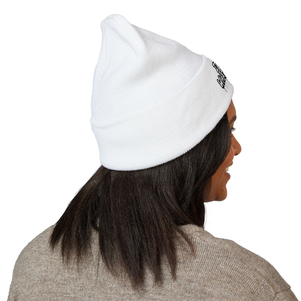 Embroidered 'It's Whatever' Beanie — Blue Butterfly Cuffed Knit Hat