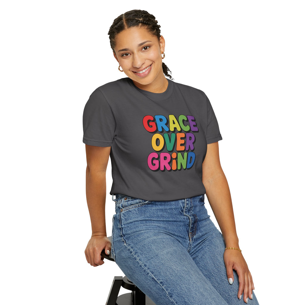 Grace Over Grind T-Shirt — Colorful Positive Faith Tee