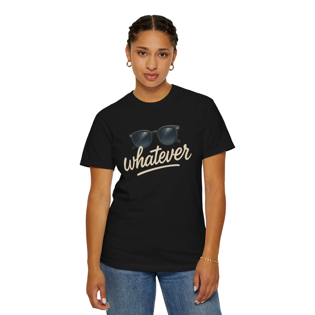 Whatever Sunglasses T-Shirt — Casual Graphic Tee with 'Whatever' Script