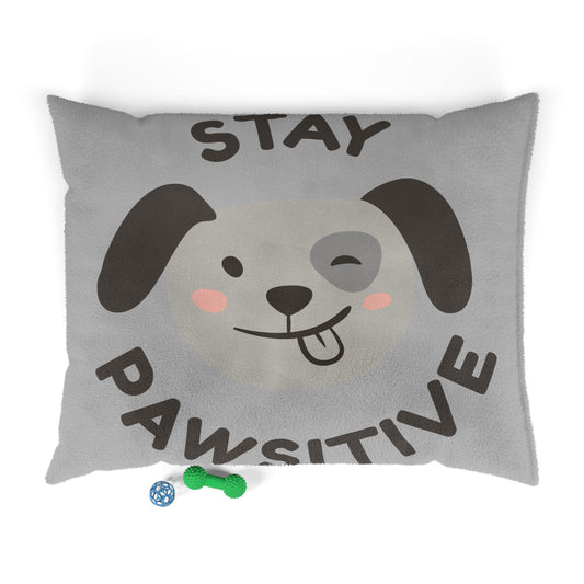 Stay Pawsitive Pet Bed - Cozy Dog Bed with Playful Puppy Design