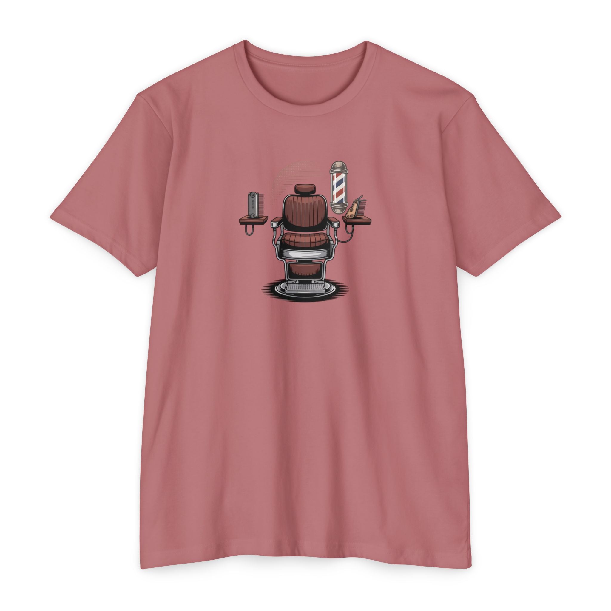 Barber Chair Graphic T‑Shirt — "Urban Edge Attitude" Back Print