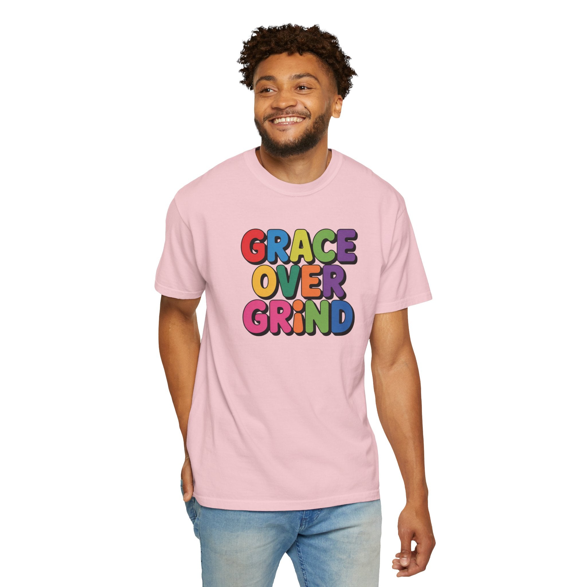 Grace Over Grind T-Shirt — Colorful Positive Faith Tee