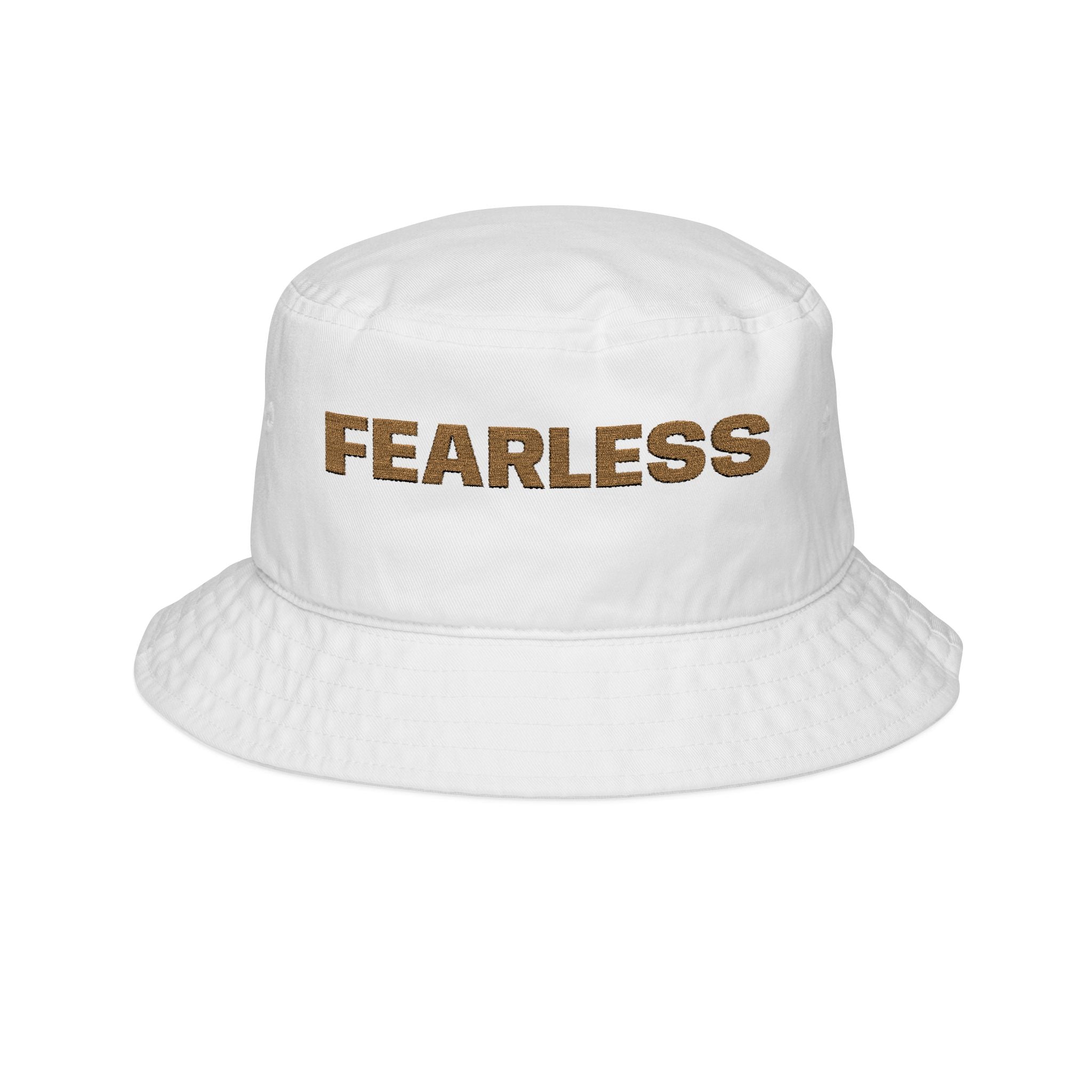 Fearless Bucket Hat - Leopard Print Embroidered Streetwear Sun Hat
