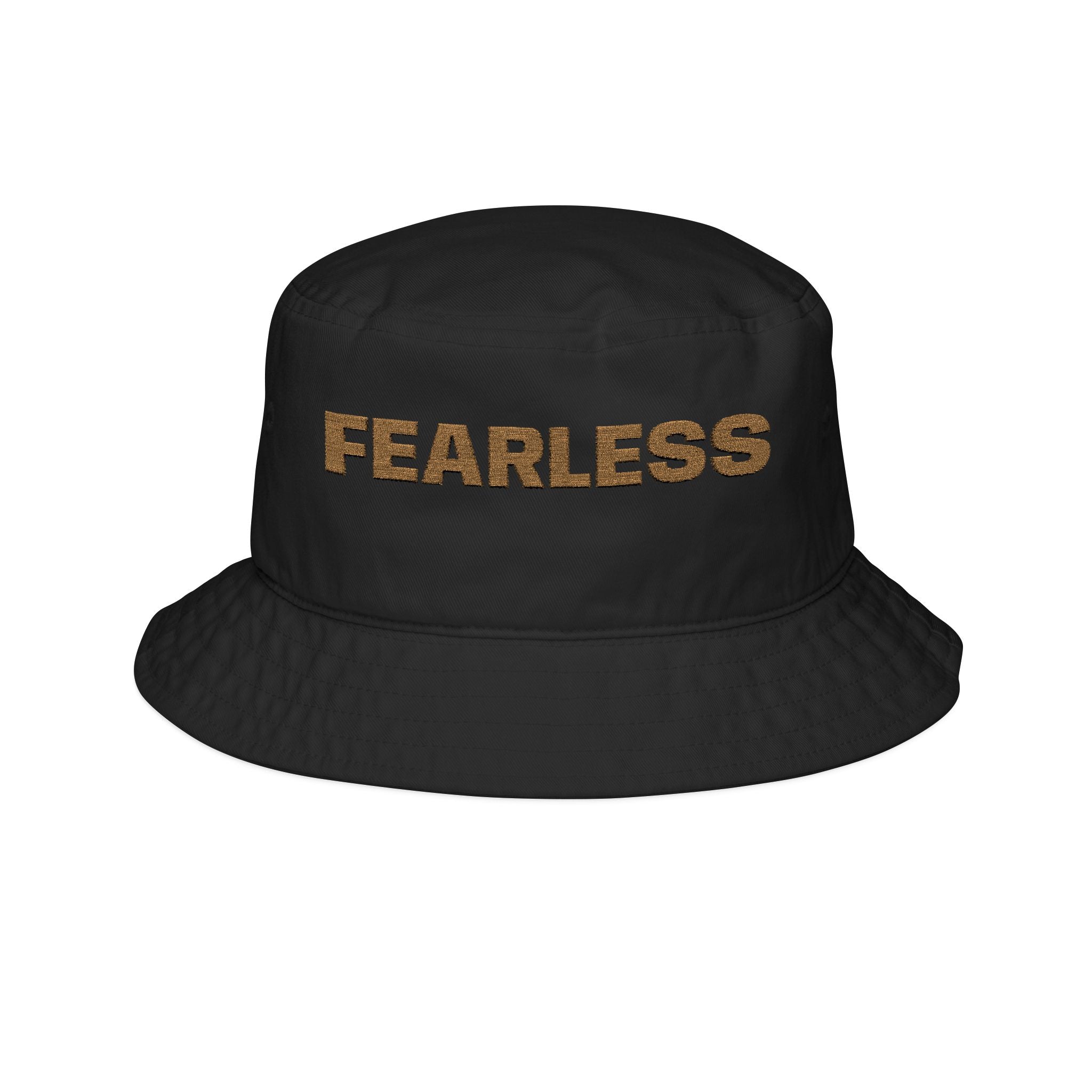 Fearless Bucket Hat - Leopard Print Embroidered Streetwear Sun Hat