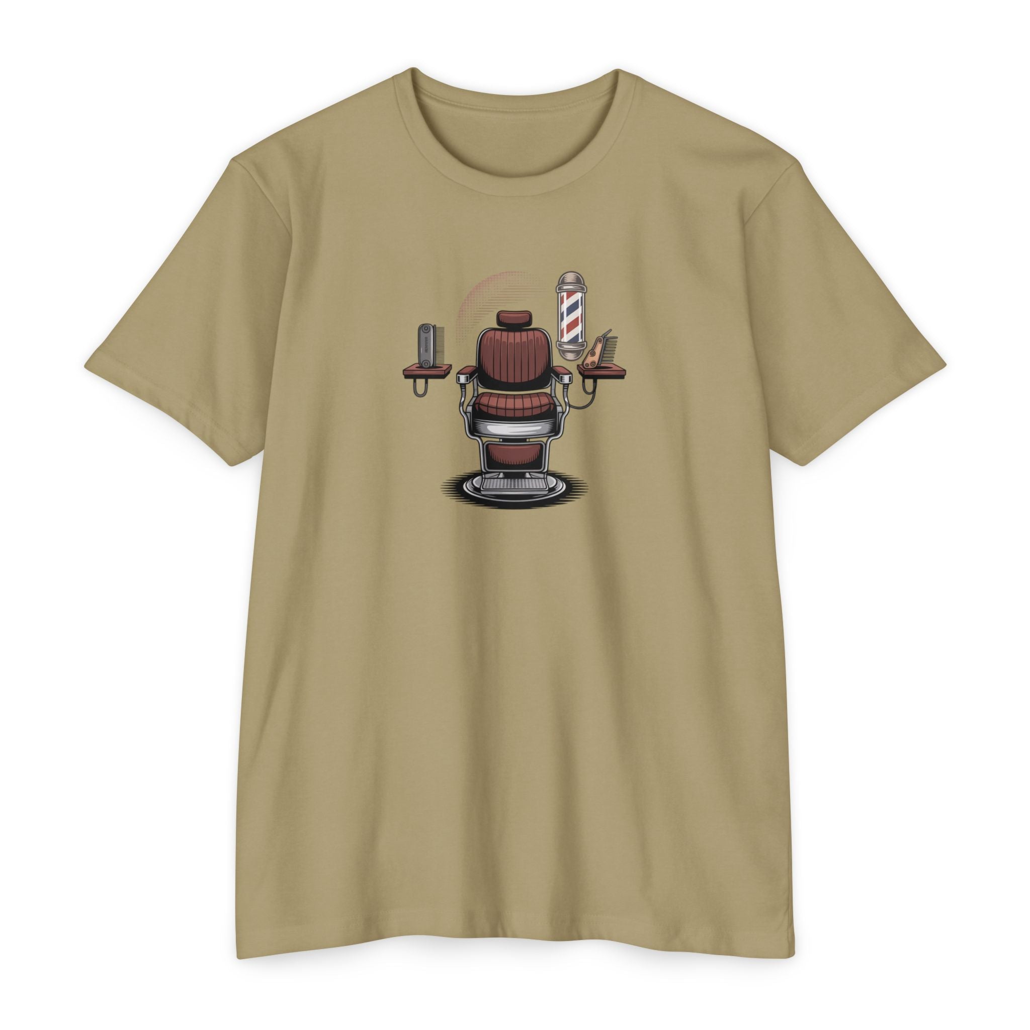 Barber Chair Graphic T‑Shirt — "Urban Edge Attitude" Back Print