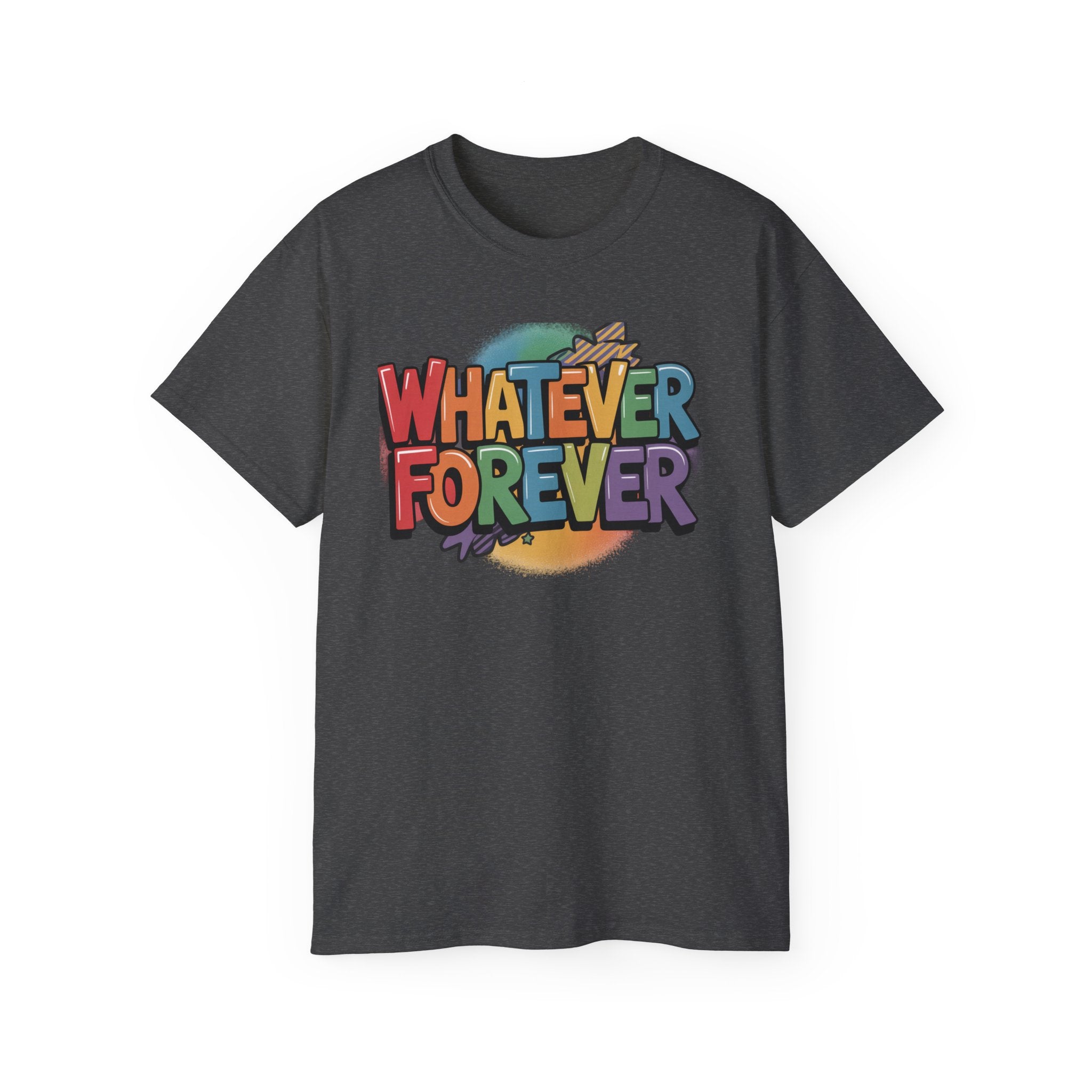 Whatever Forever Graphic Tee — Retro Rainbow Casual T‑Shirt