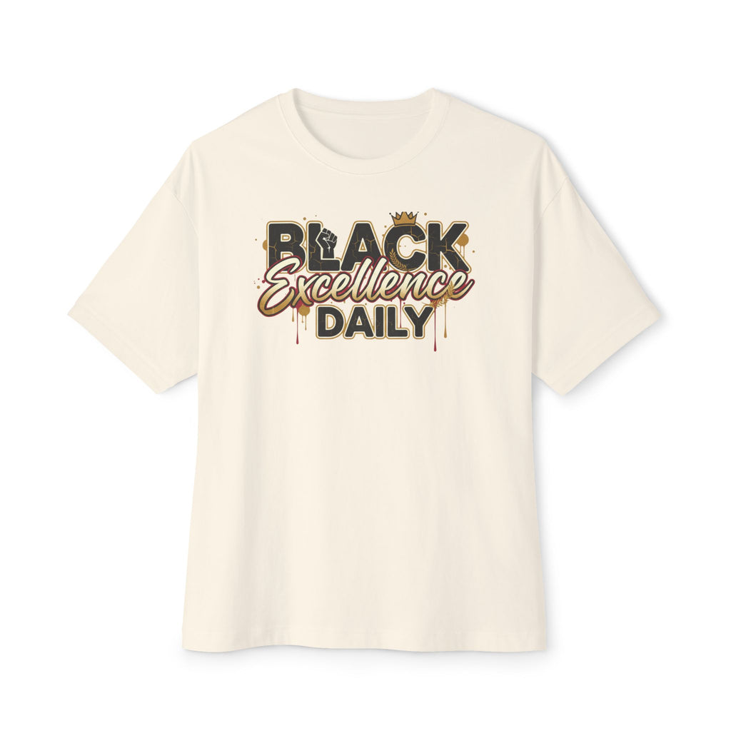 Black Excellence Daily Boxy Tee — Oversized Graphic T-Shirt