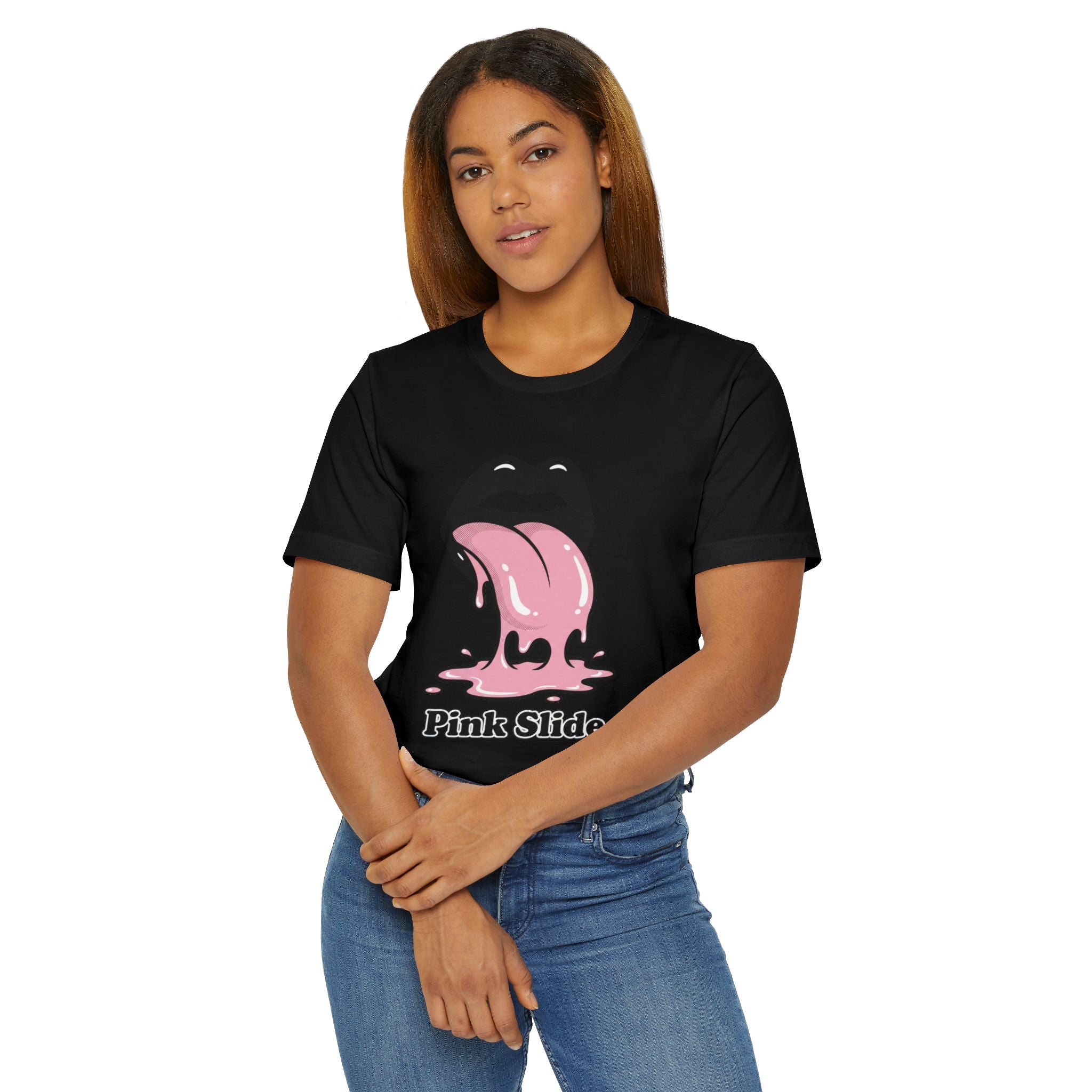 Pink Slide Graphic Tee - Retro Pop Streetwear T-Shirt