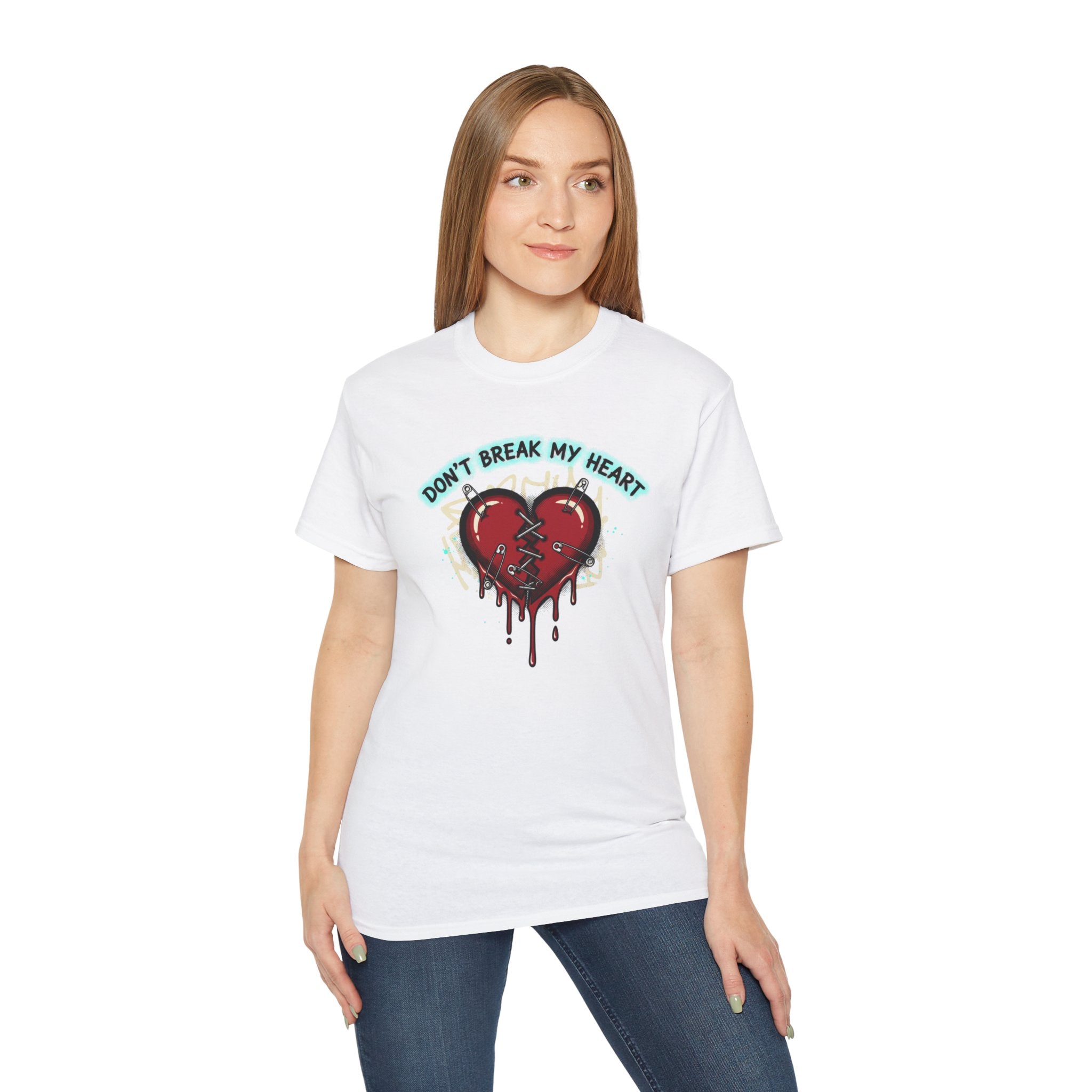 T-Shirt — "Don’t Break My Heart" Dripping Broken Heart Graphic Tee