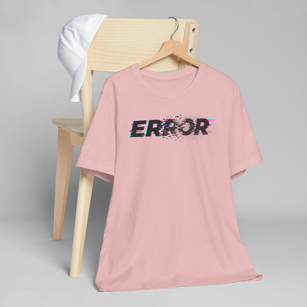 Error Glitch T-Shirt — Distressed Digital Graphic Tee