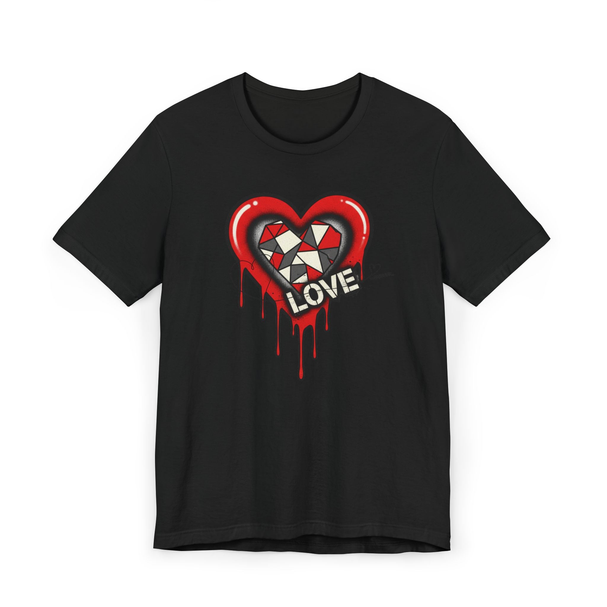 Dripping Heart "LOVE" Graphic T-Shirt — Edgy Valentine Streetwear