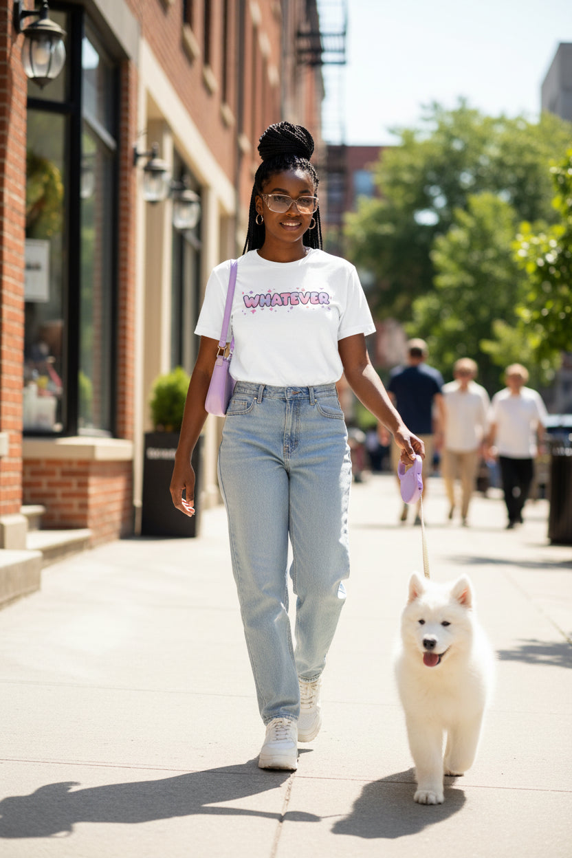 WHATEVER Pink Sparkle Youth Tee