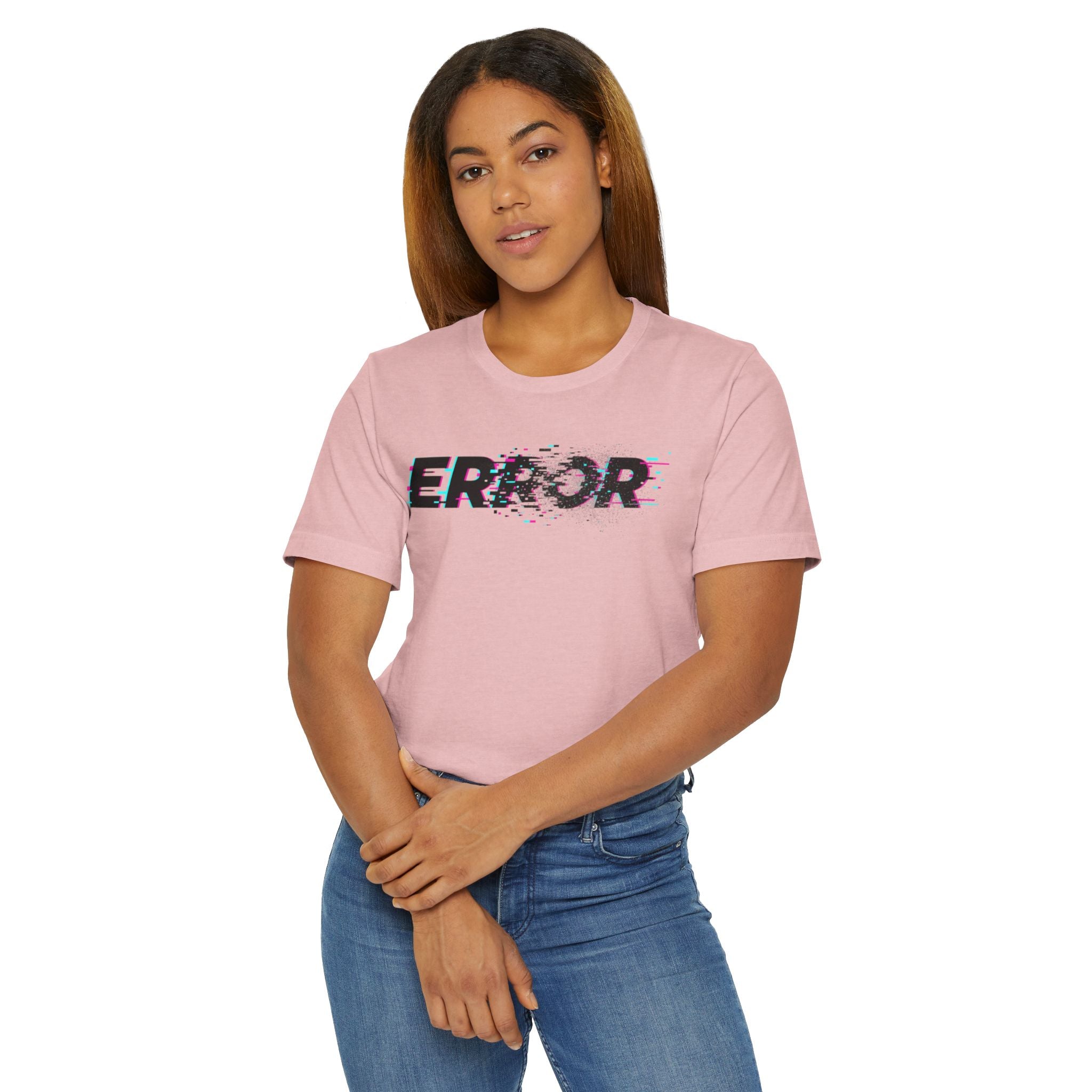 Error Glitch T-Shirt — Distressed Digital Graphic Tee