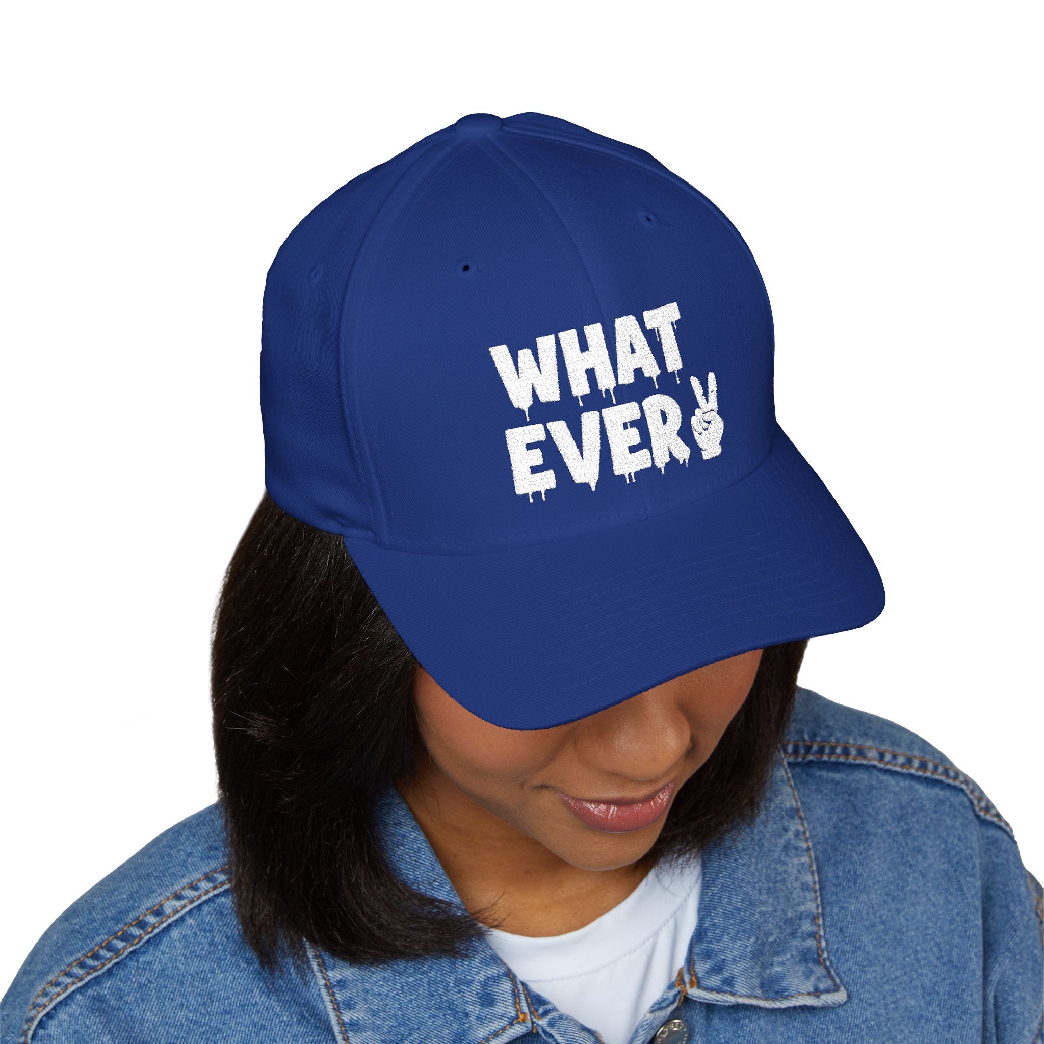 IT'S WHATEVER Embroidered Closed-Back Cap
