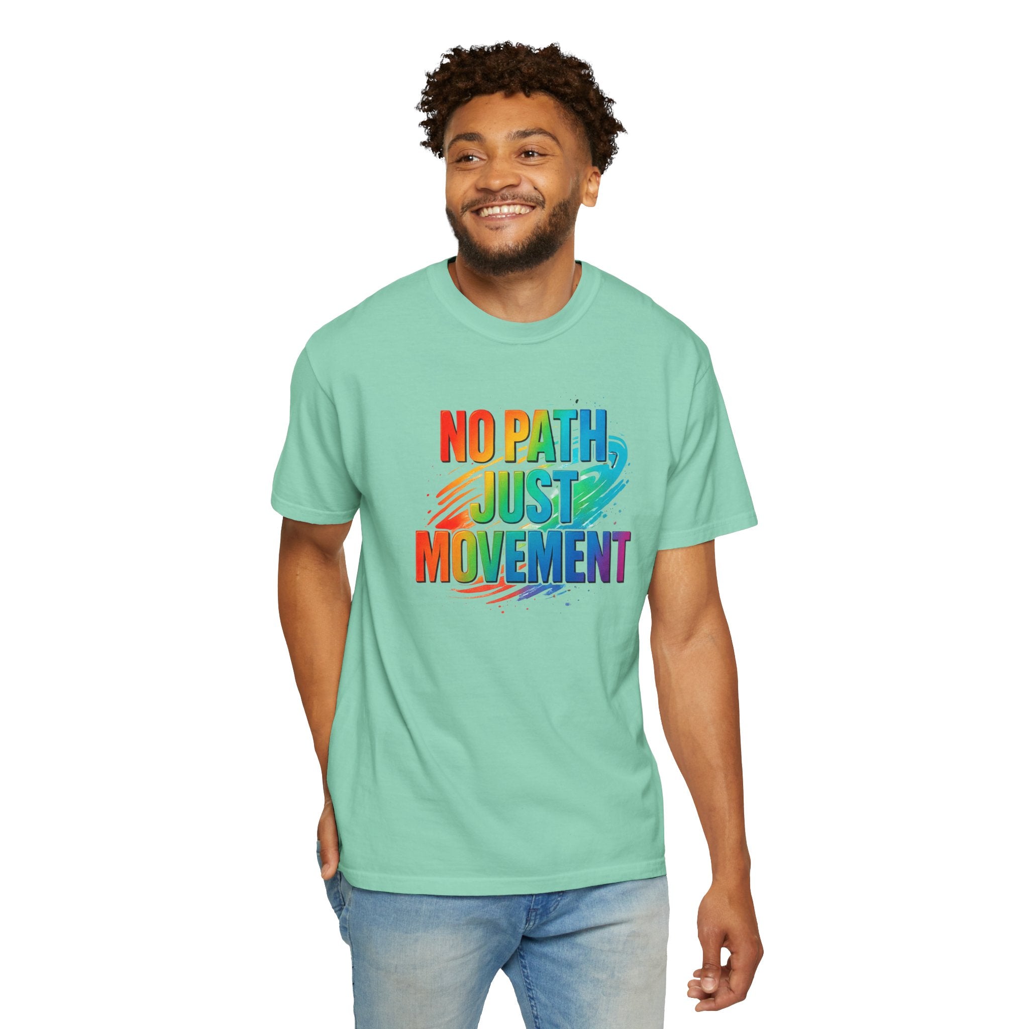 No Path Just Movement Rainbow Graphic T-Shirt