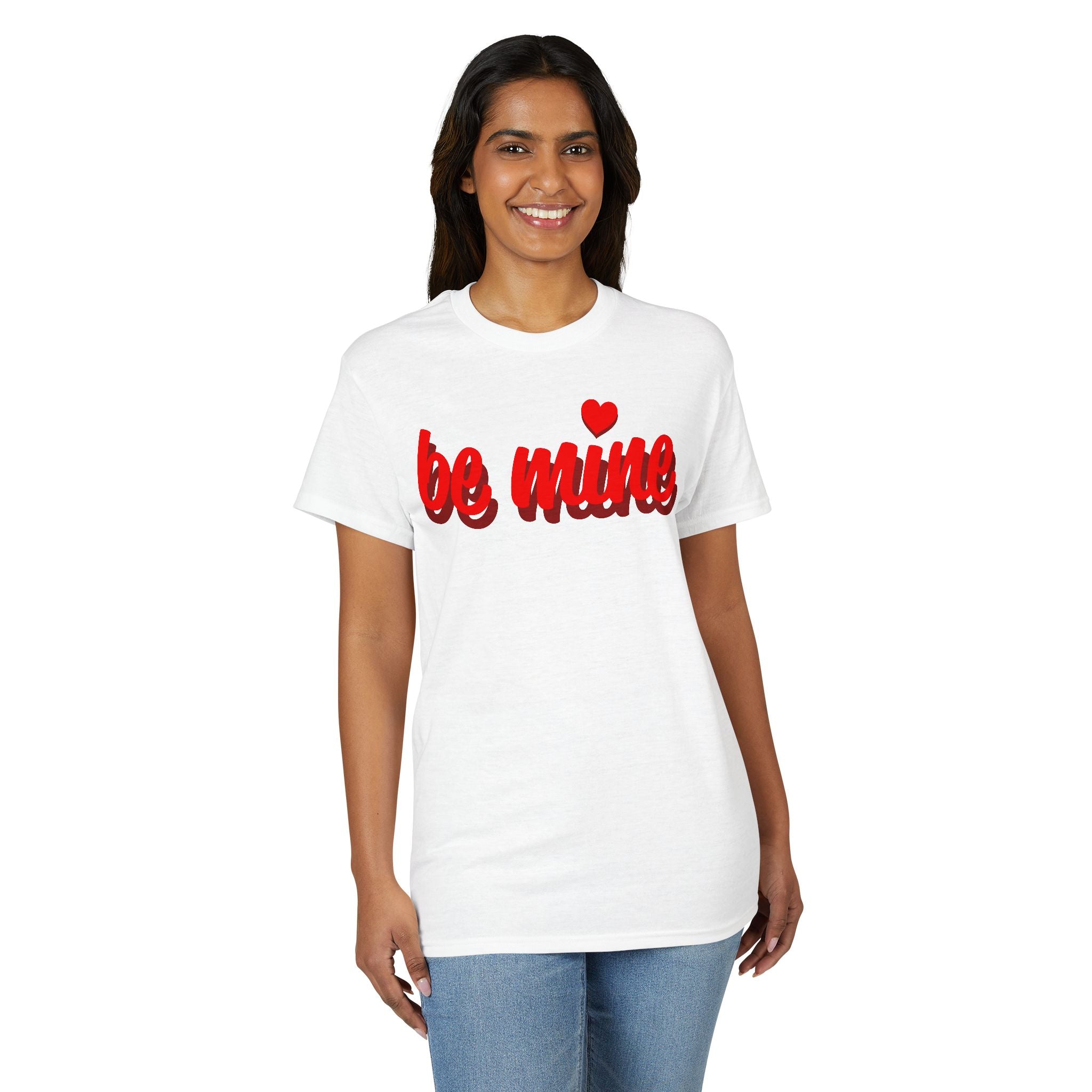 Be Mine Valentine T-Shirt — Red Script Heart Valentine's Day Tee