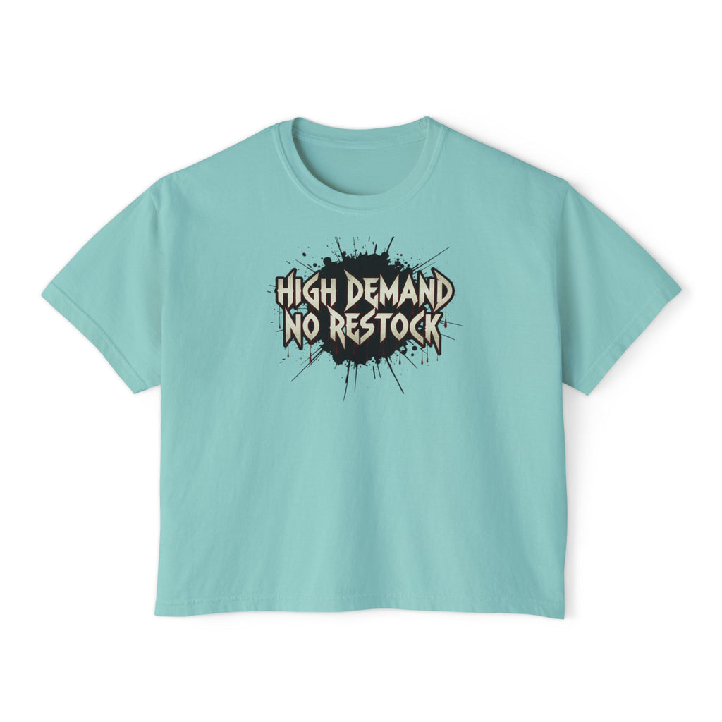 High Demand No Restock Boxy Tee — Women's Graphic Cropped T-Shirt