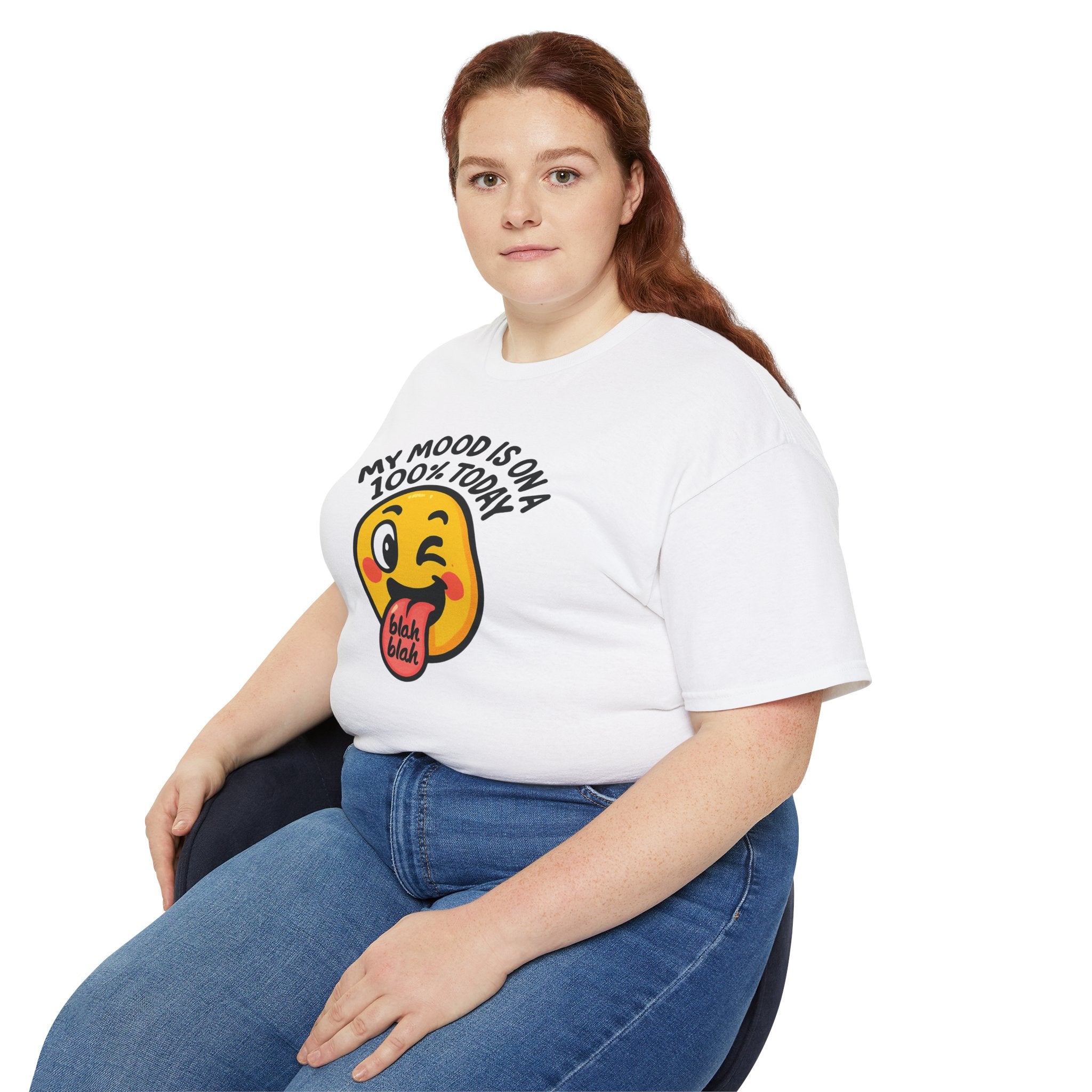 Funny Emoji T‑Shirt — "My Mood Is On 100% Today" Graphic Tee