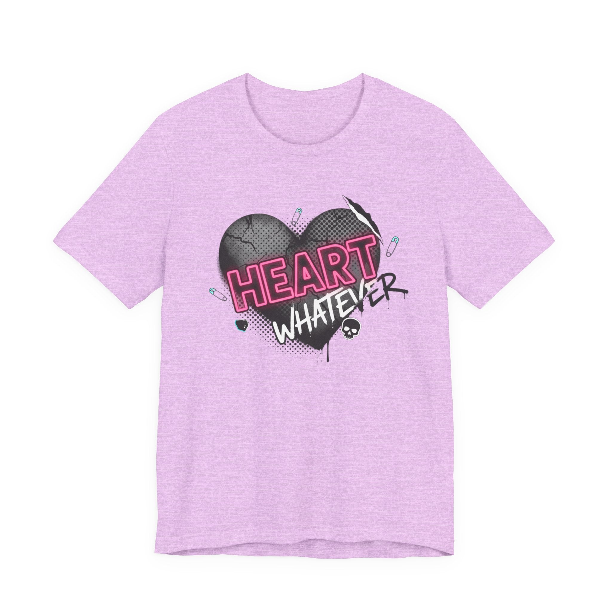 Heart Whatever T-Shirt — Edgy Pink & Black Graphic Tee