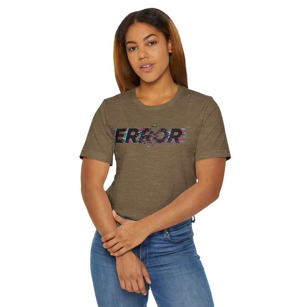 Error Glitch T-Shirt — Distressed Digital Graphic Tee