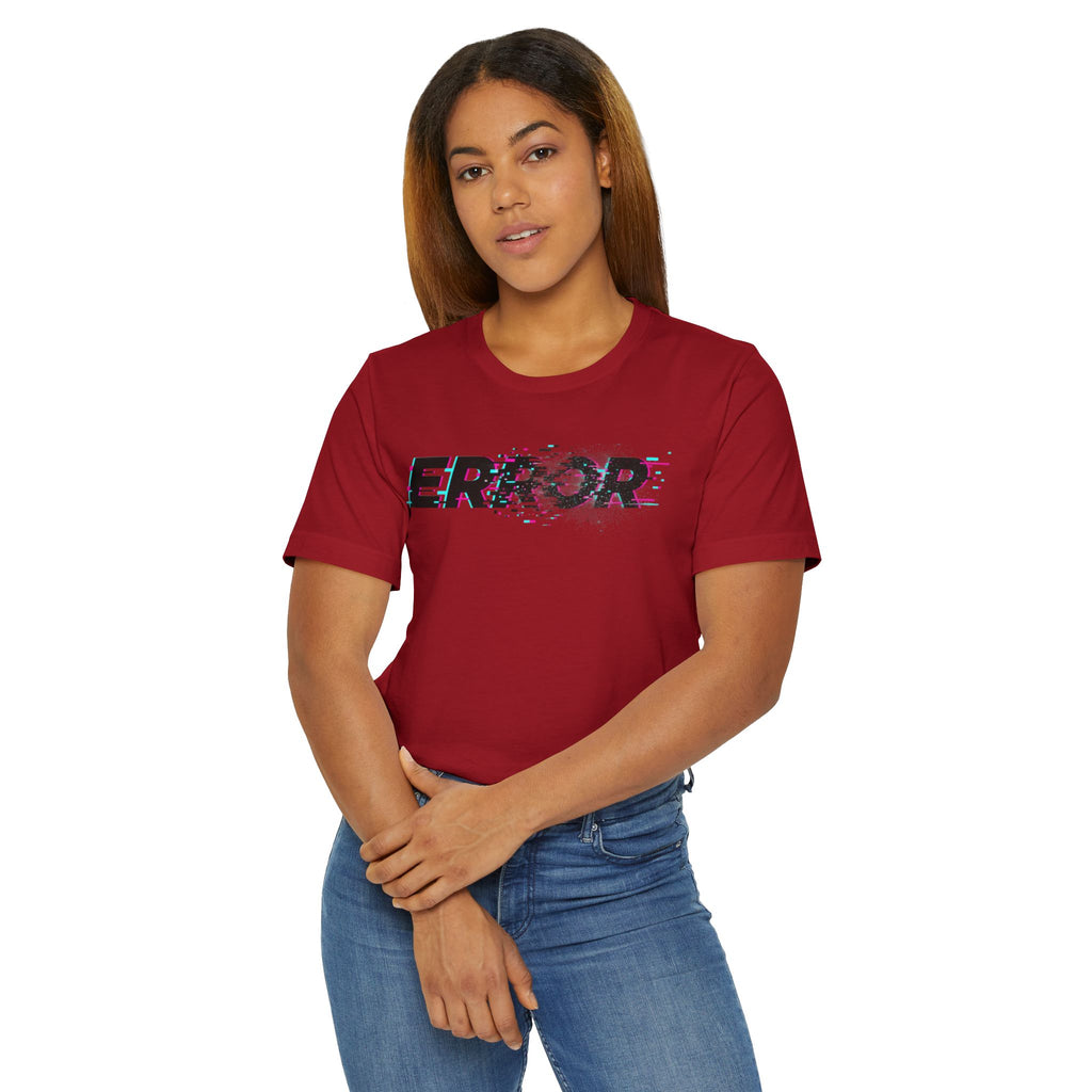 Error Glitch T-Shirt — Distressed Digital Graphic Tee