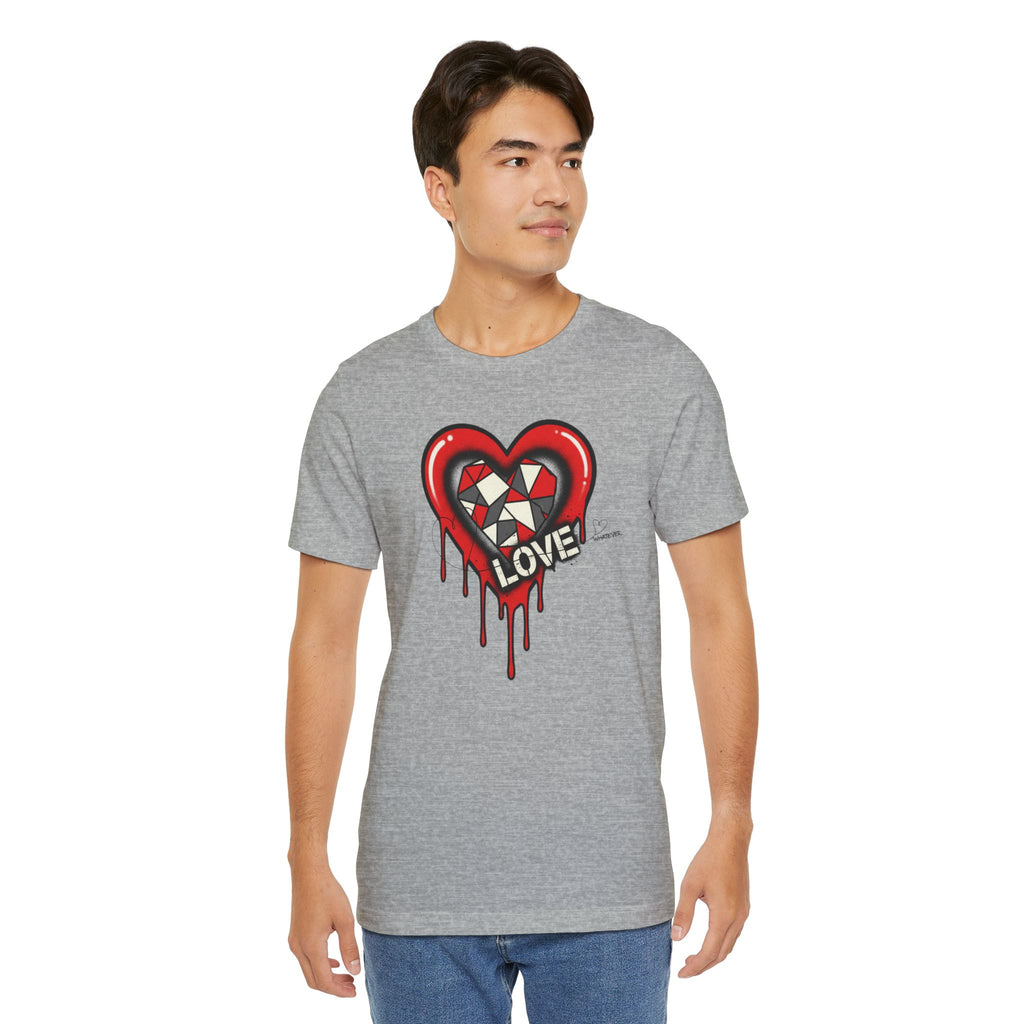 Dripping Heart "LOVE" Graphic T-Shirt — Edgy Valentine Streetwear