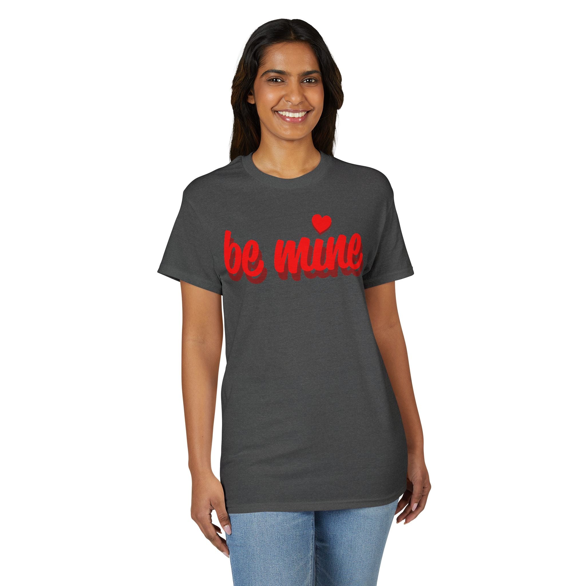 Be Mine Valentine T-Shirt — Red Script Heart Valentine's Day Tee