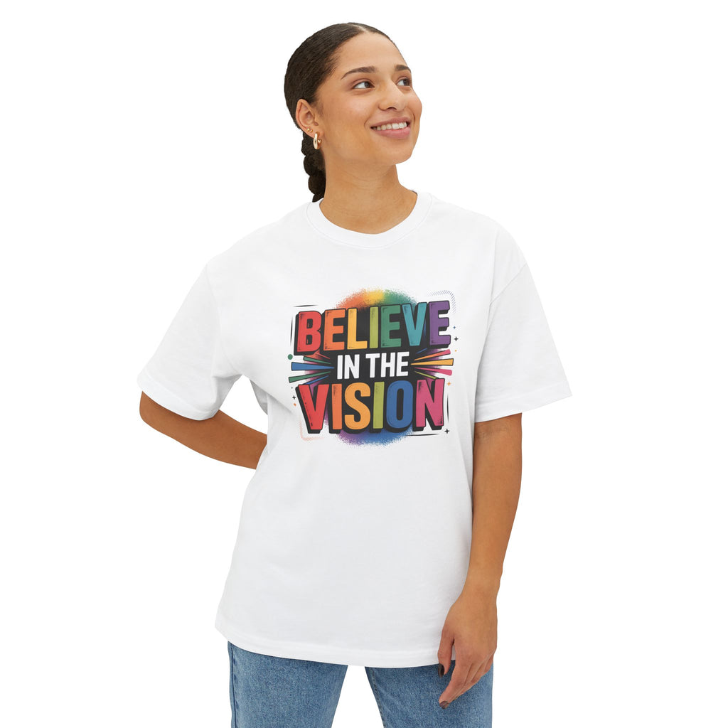 Believe in the Vision Tee — Inspirational Rainbow Graphic T-Shirt