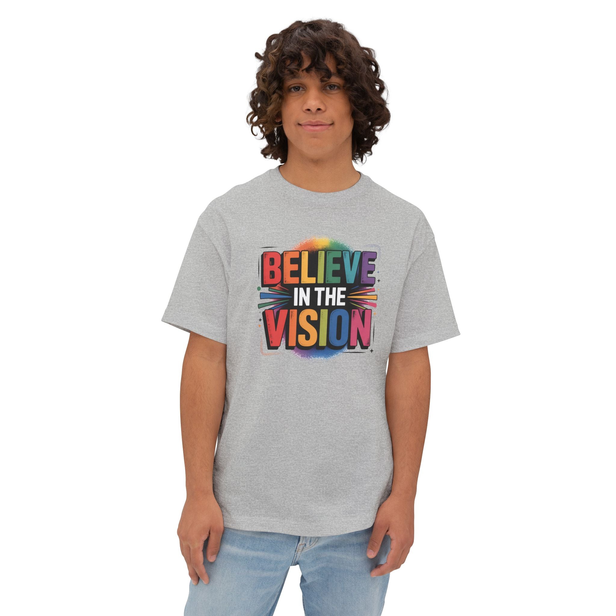 Believe in the Vision Tee — Inspirational Rainbow Graphic T-Shirt