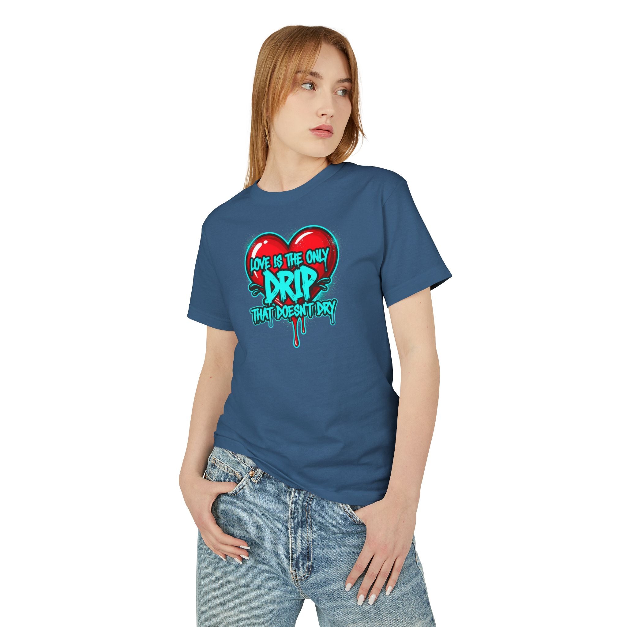 Love Is the Only Drip Tee – Graphic Heart Drip Shirt