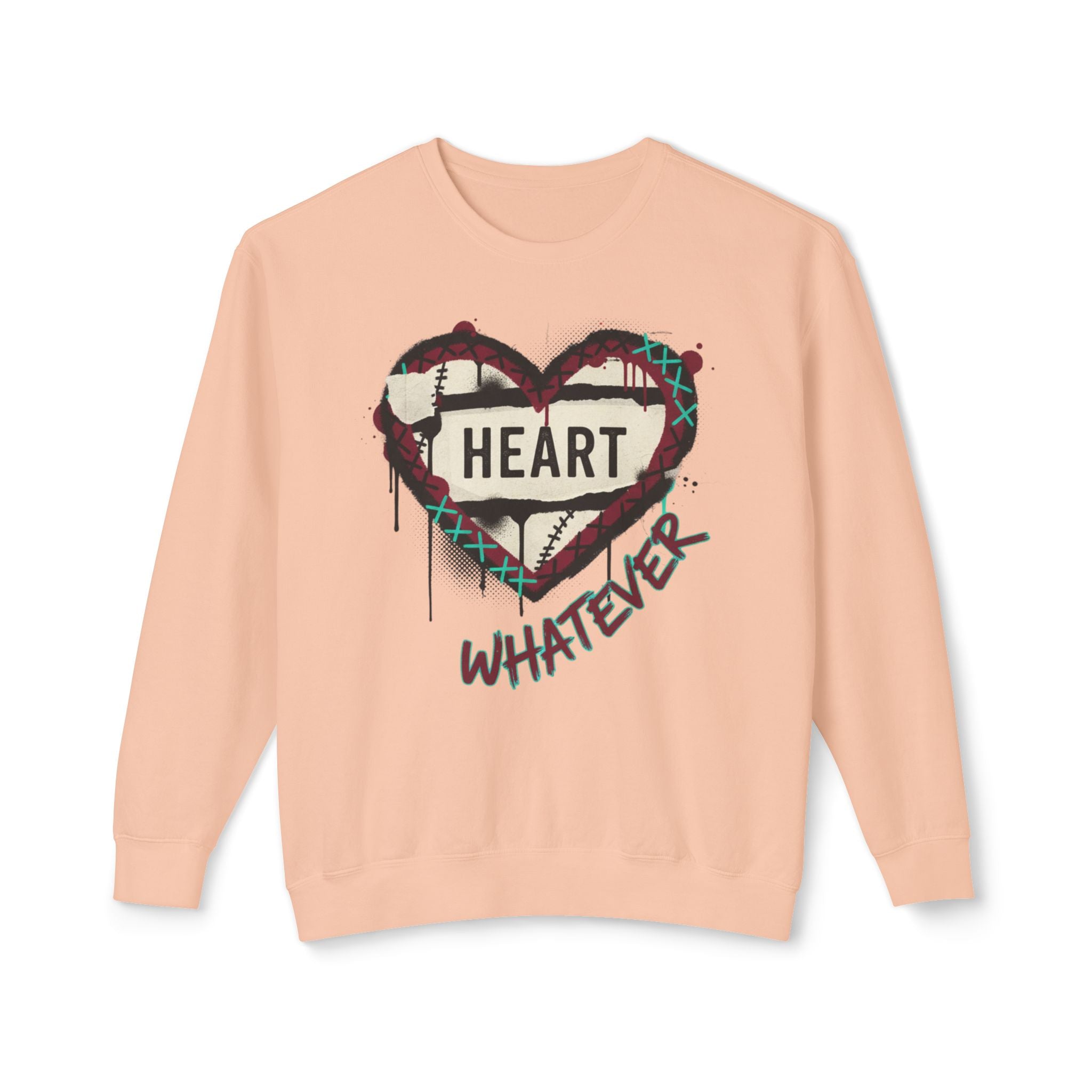 Crewneck Sweatshirt — Graffiti Heart “Heart Whatever” Streetwear