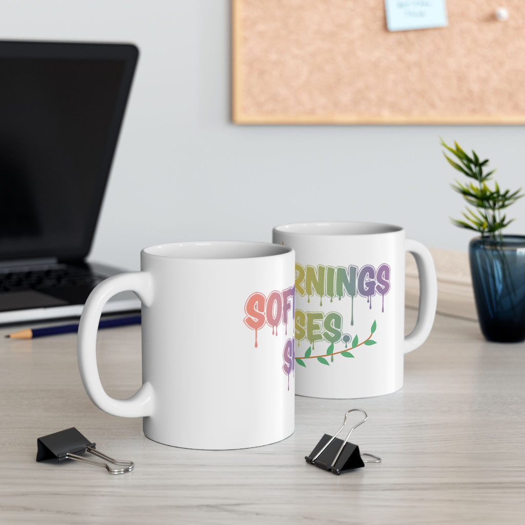 Soft Mornings. She Rises. — Inspirational Ceramic Mug
