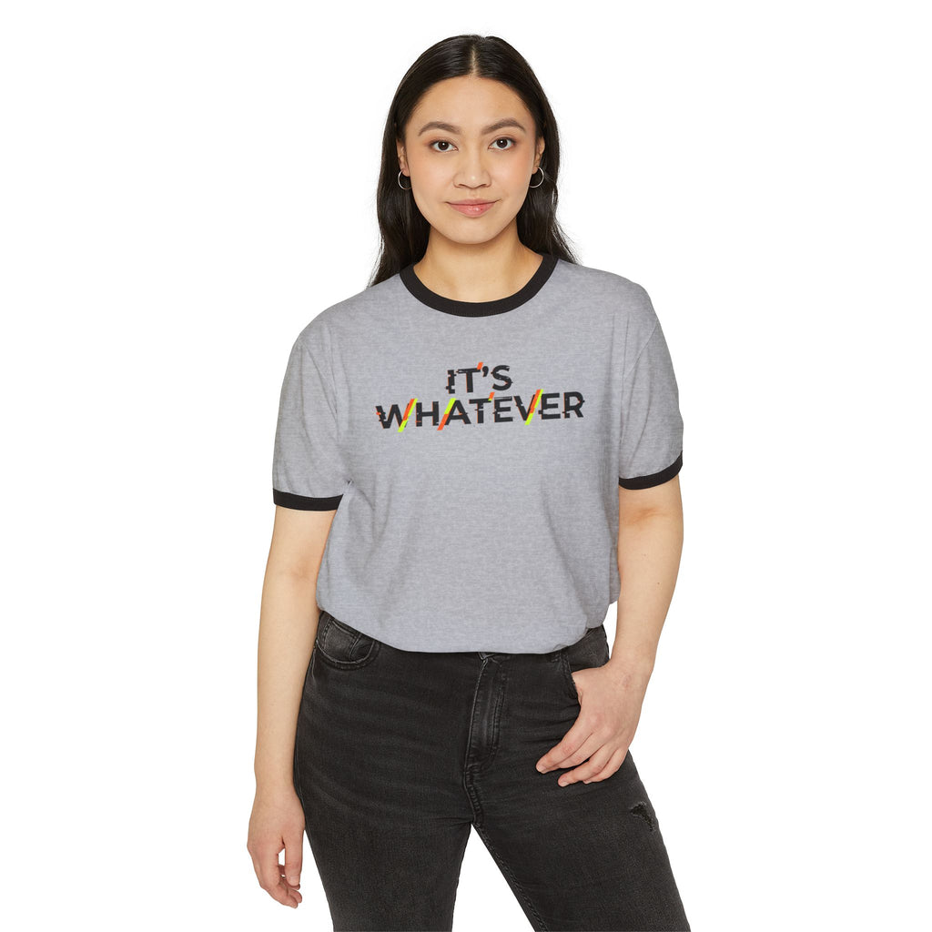 It's Whatever Ringer T-Shirt — Casual Retro Quote Tee