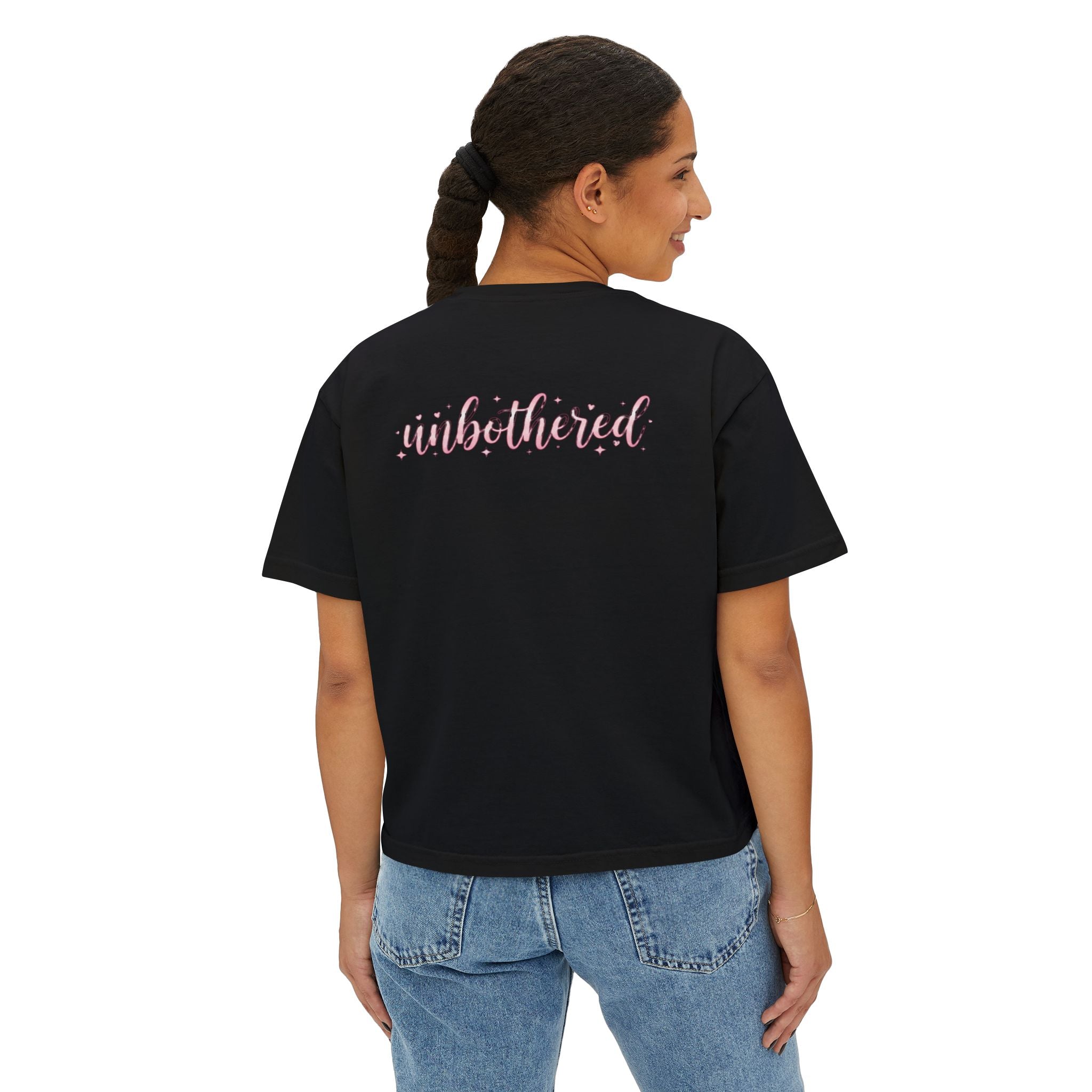 That Girl Unbothered Boxy Crop Tee