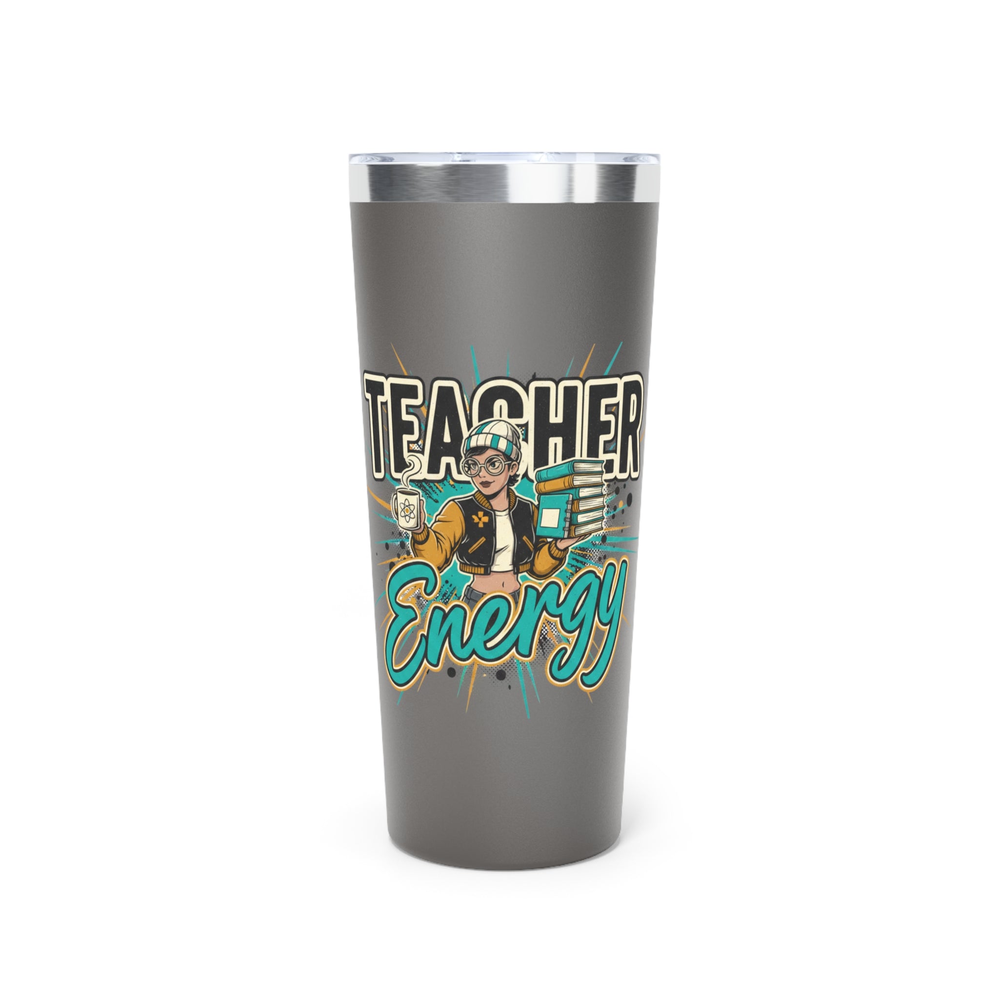 Teacher Energy 22oz Insulated Tumbler — Copper Vacuum Travel Mug for Teachers