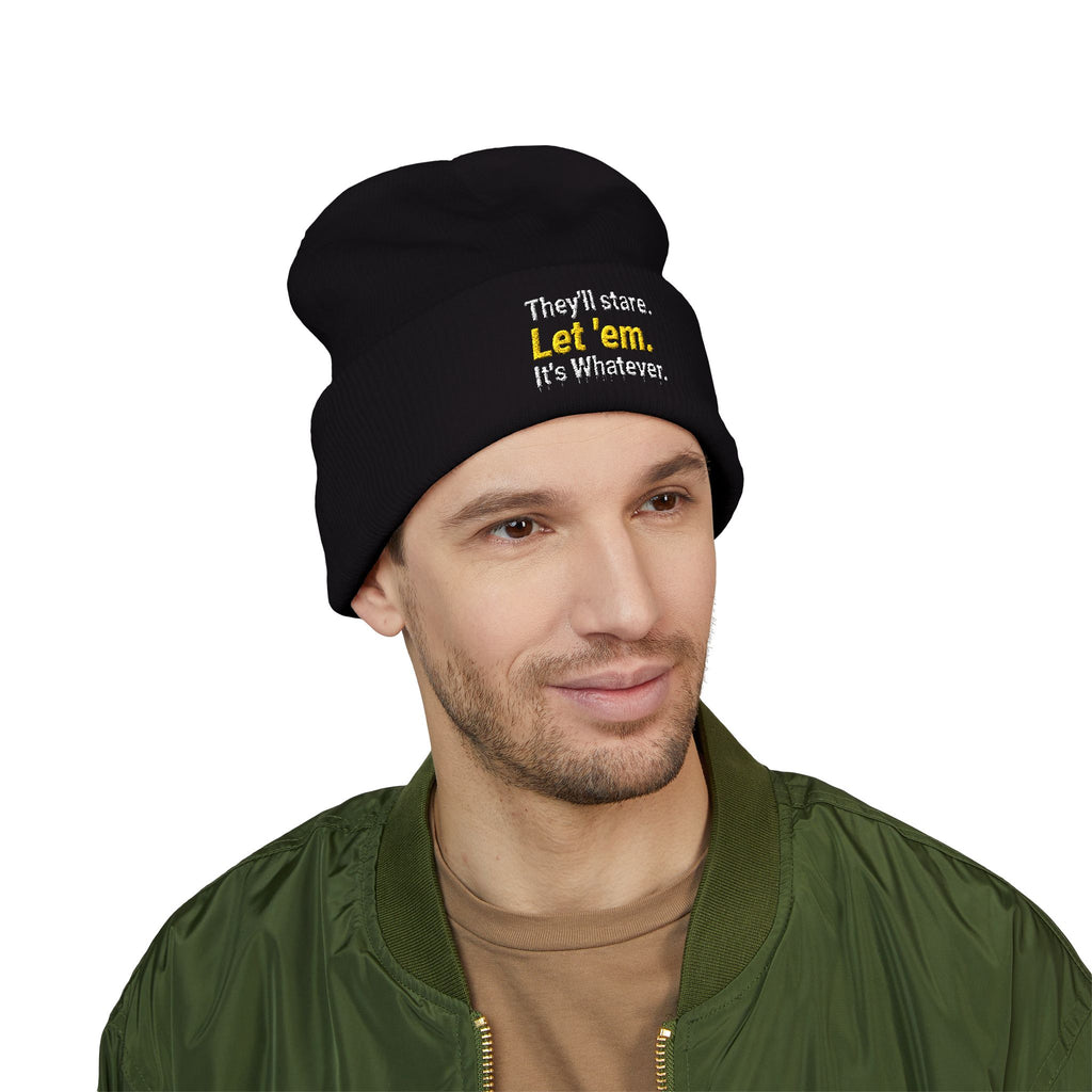 They'll Stare Embroidered Cuffed Beanie