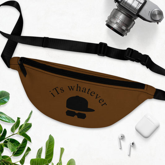 Humorous Brown Fanny Pack - "iTS Whatever" Chic Accessory for Trendsetters