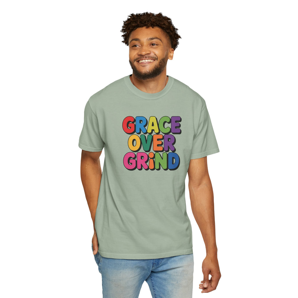 Grace Over Grind T-Shirt — Colorful Positive Faith Tee