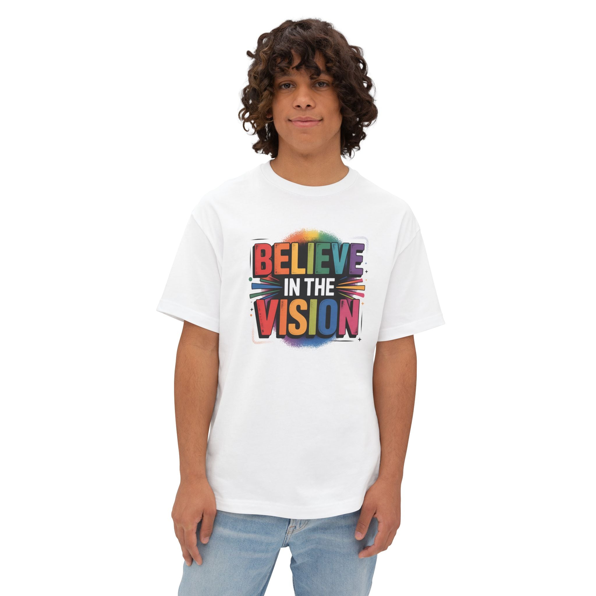 Believe in the Vision Tee — Inspirational Rainbow Graphic T-Shirt