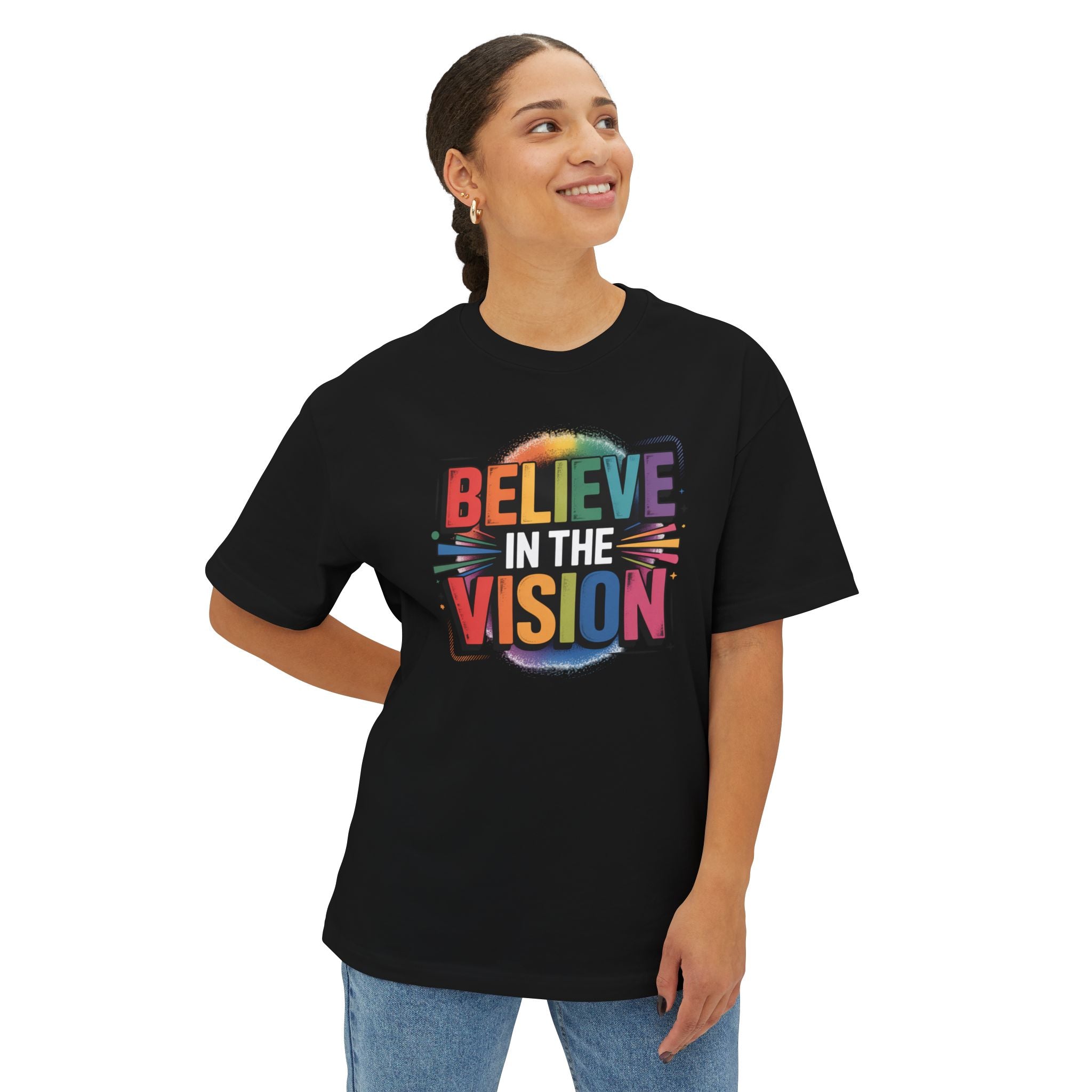 Believe in the Vision Tee — Inspirational Rainbow Graphic T-Shirt