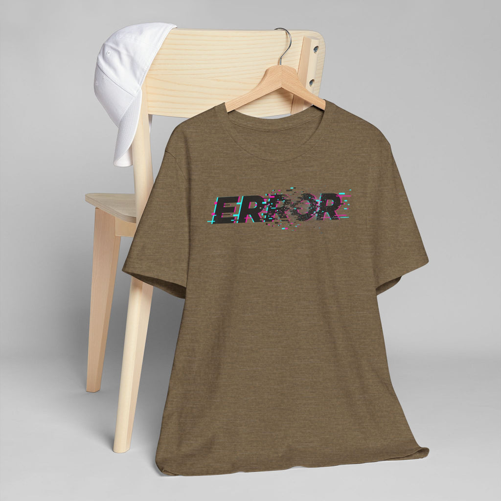Error Glitch T-Shirt — Distressed Digital Graphic Tee