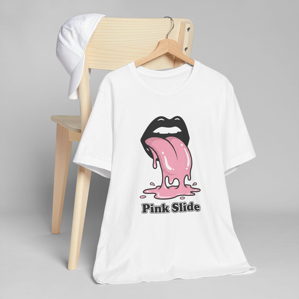 Pink Slide Graphic Tee - Retro Pop Streetwear T-Shirt