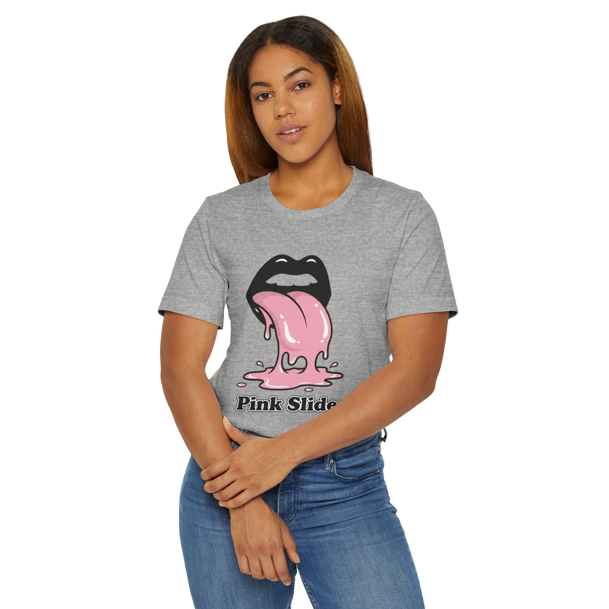 Pink Slide Graphic Tee - Retro Pop Streetwear T-Shirt