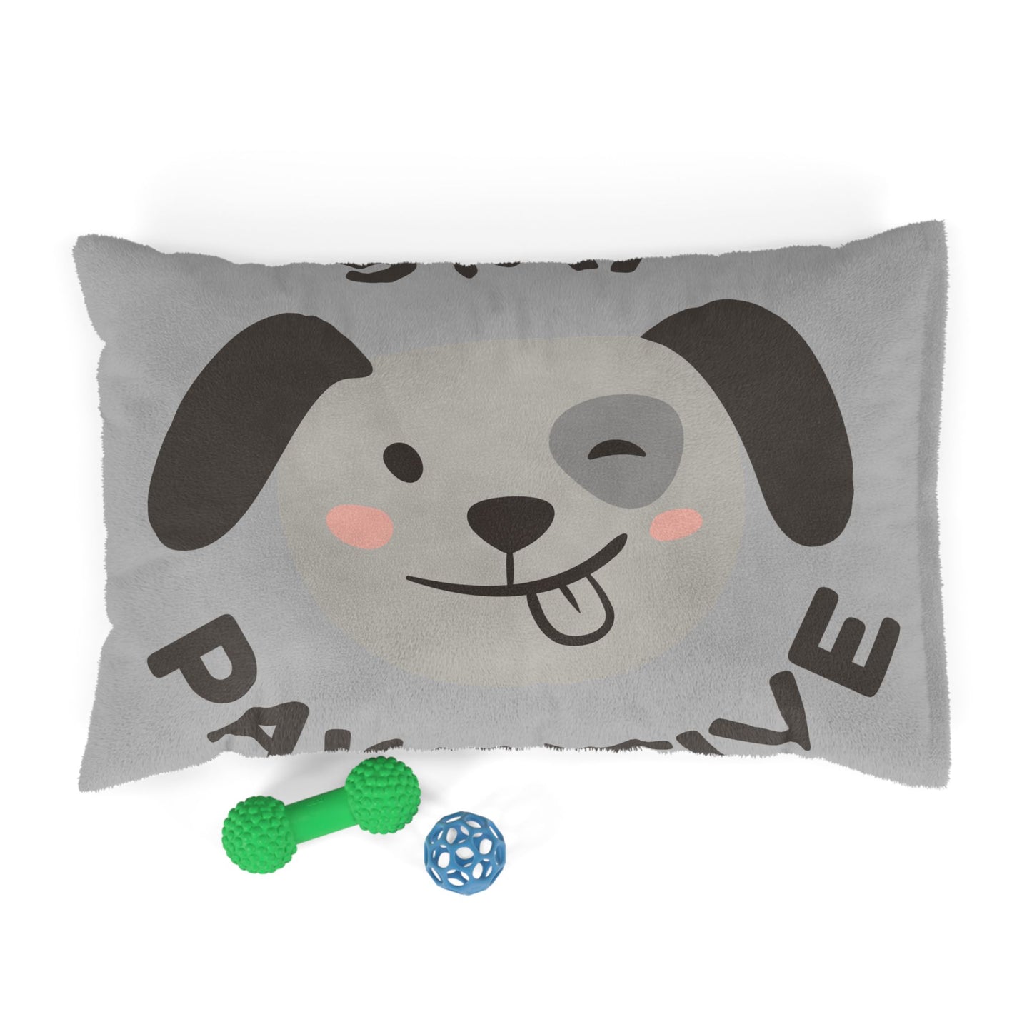 Stay Pawsitive Pet Bed - Cozy Dog Bed with Playful Puppy Design