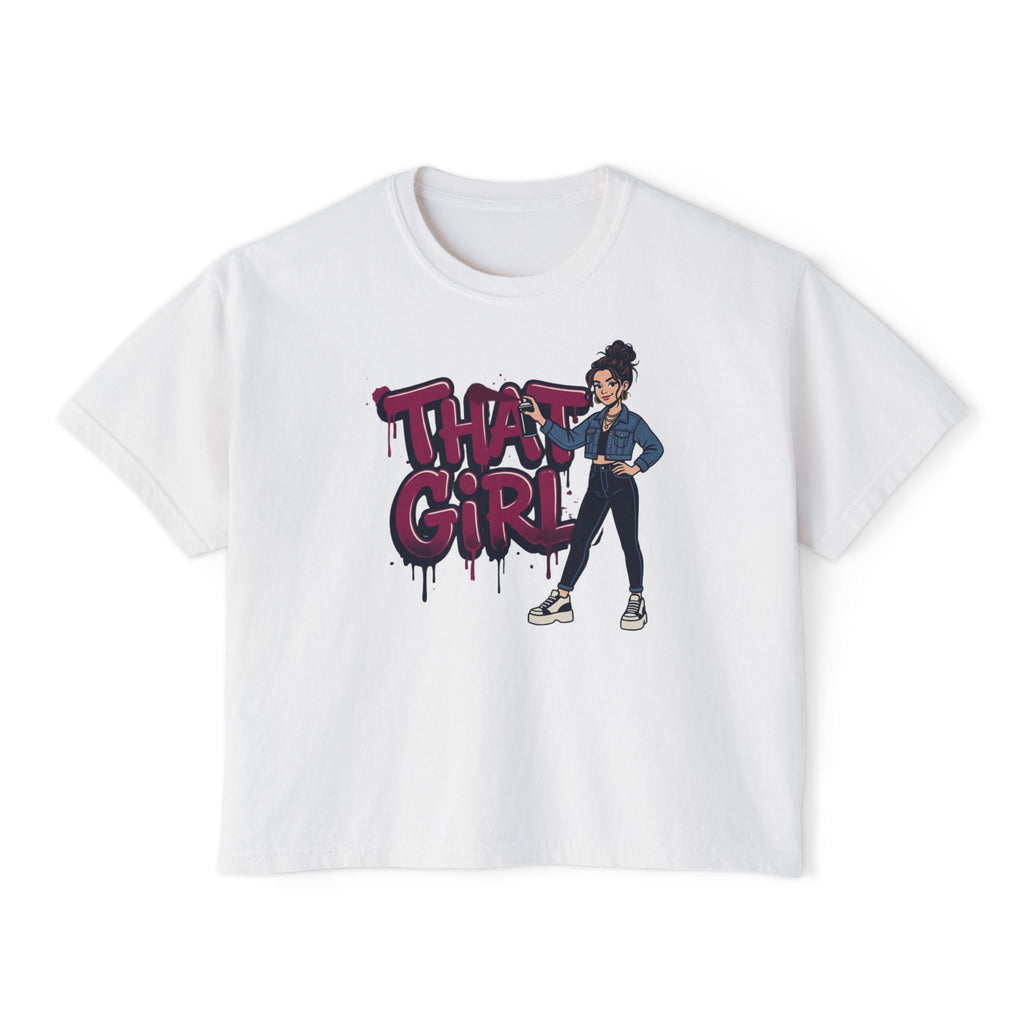 That Girl Unbothered Boxy Crop Tee