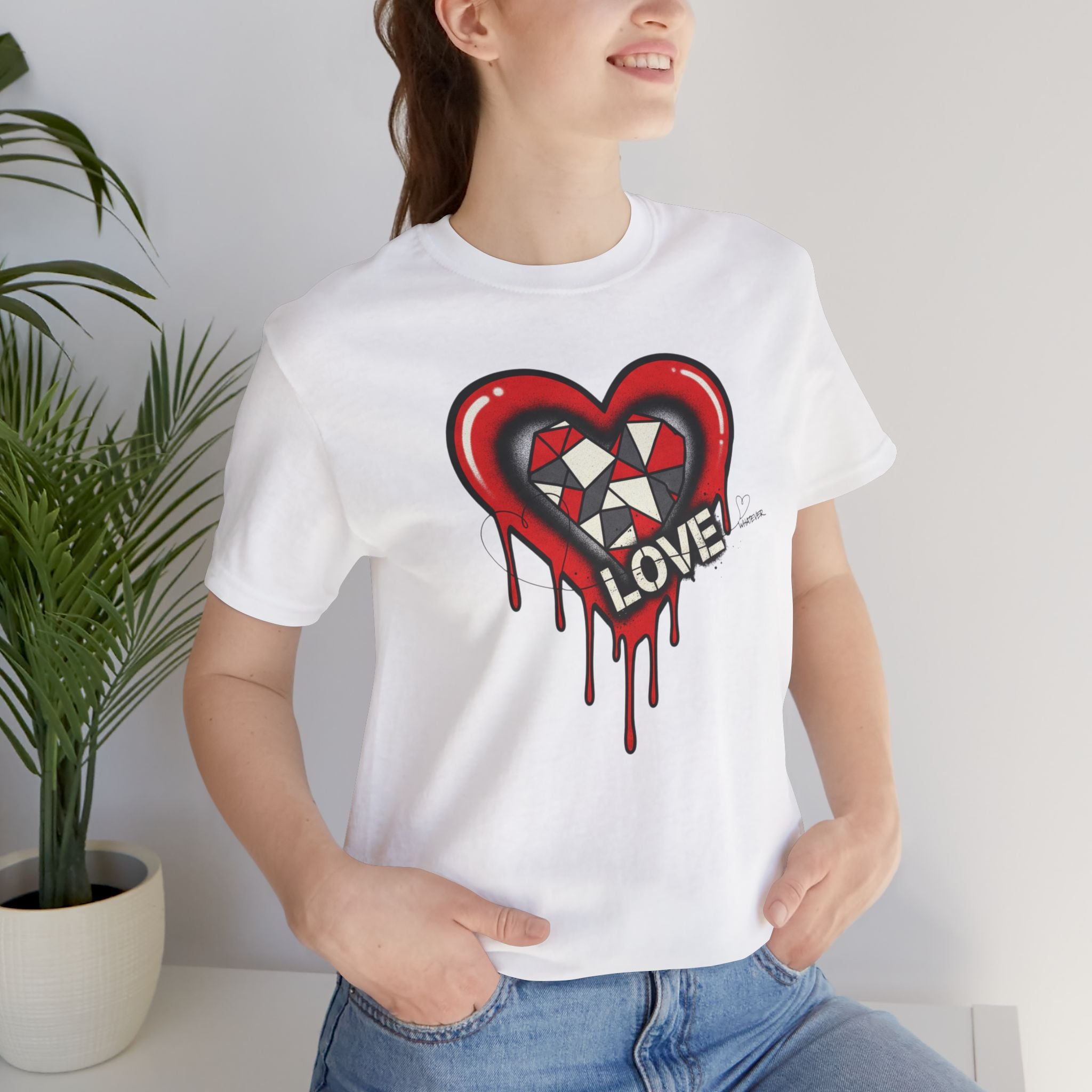 Dripping Heart "LOVE" Graphic T-Shirt — Edgy Valentine Streetwear
