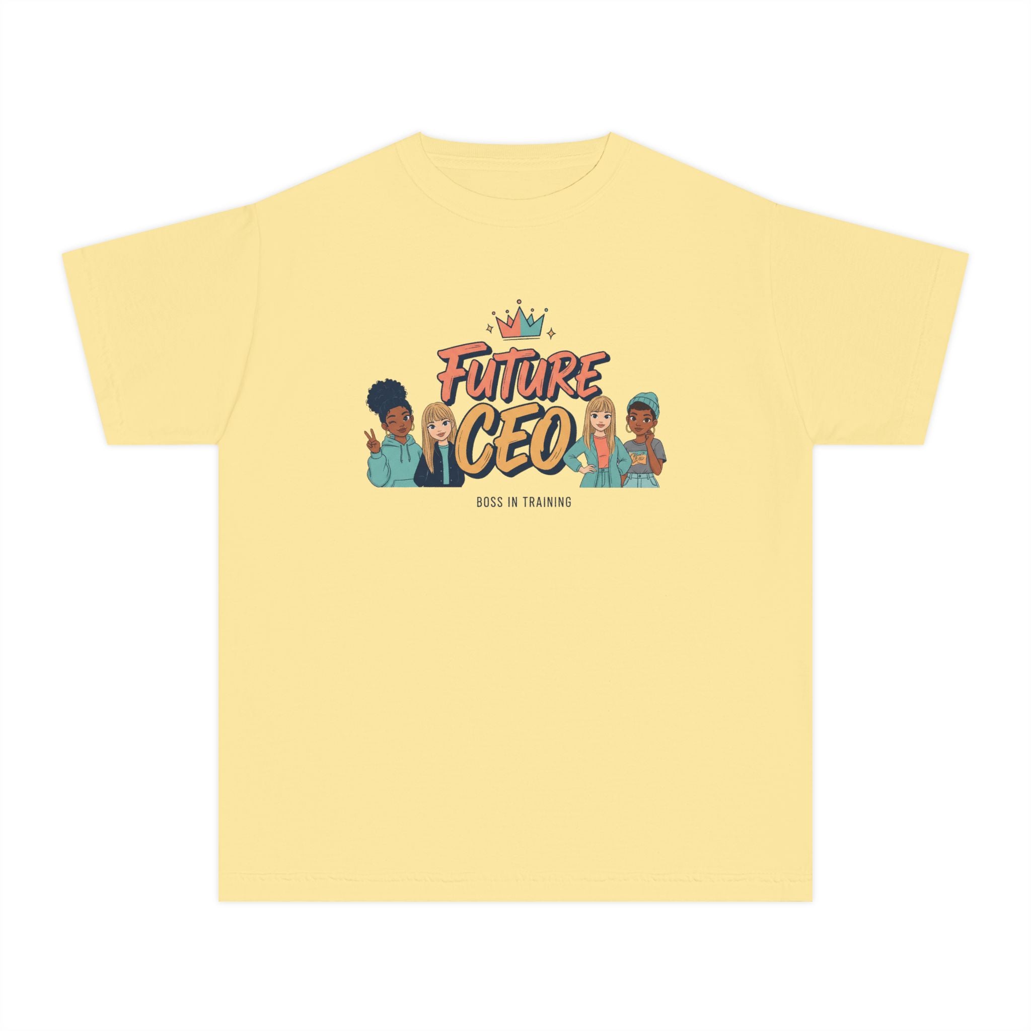 Youth Tee – “Future CEO” Kids Shirt with Diverse Leaders Graphic