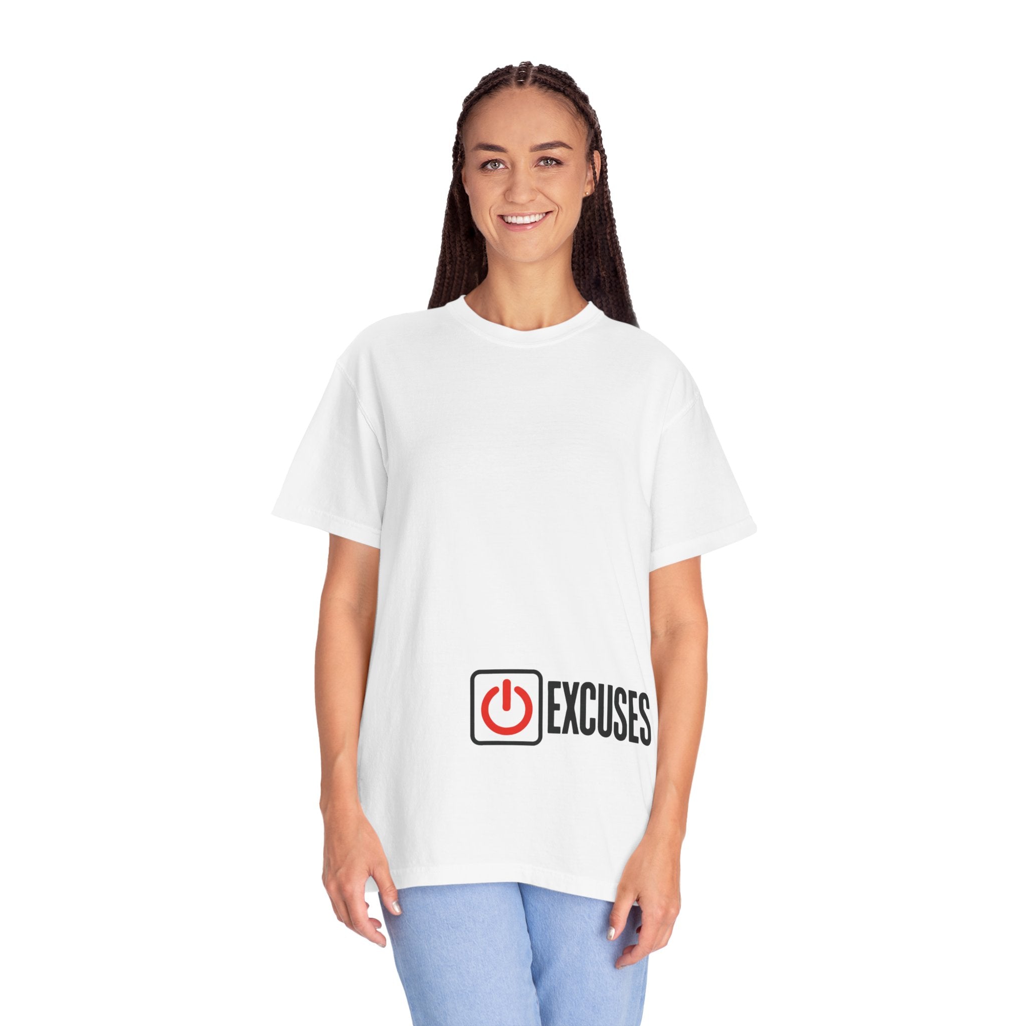 T-Shirt — "Stop Talking and Start Doing" Motivational Tee (Excuses Power Icon)